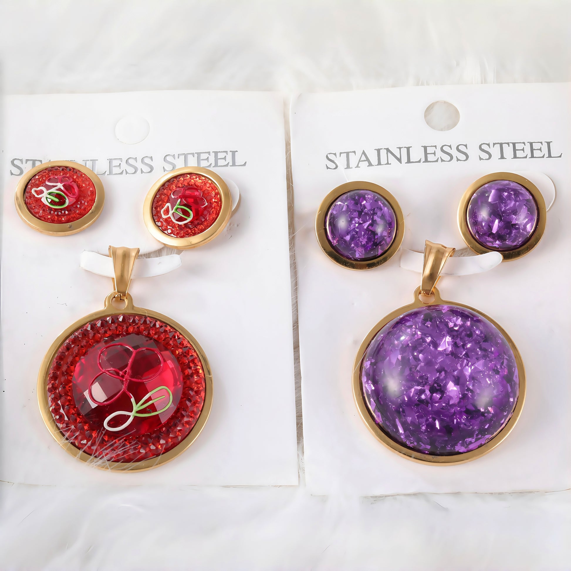 Fashion Earrings and Pendant Set Stainless Steel Jewelry