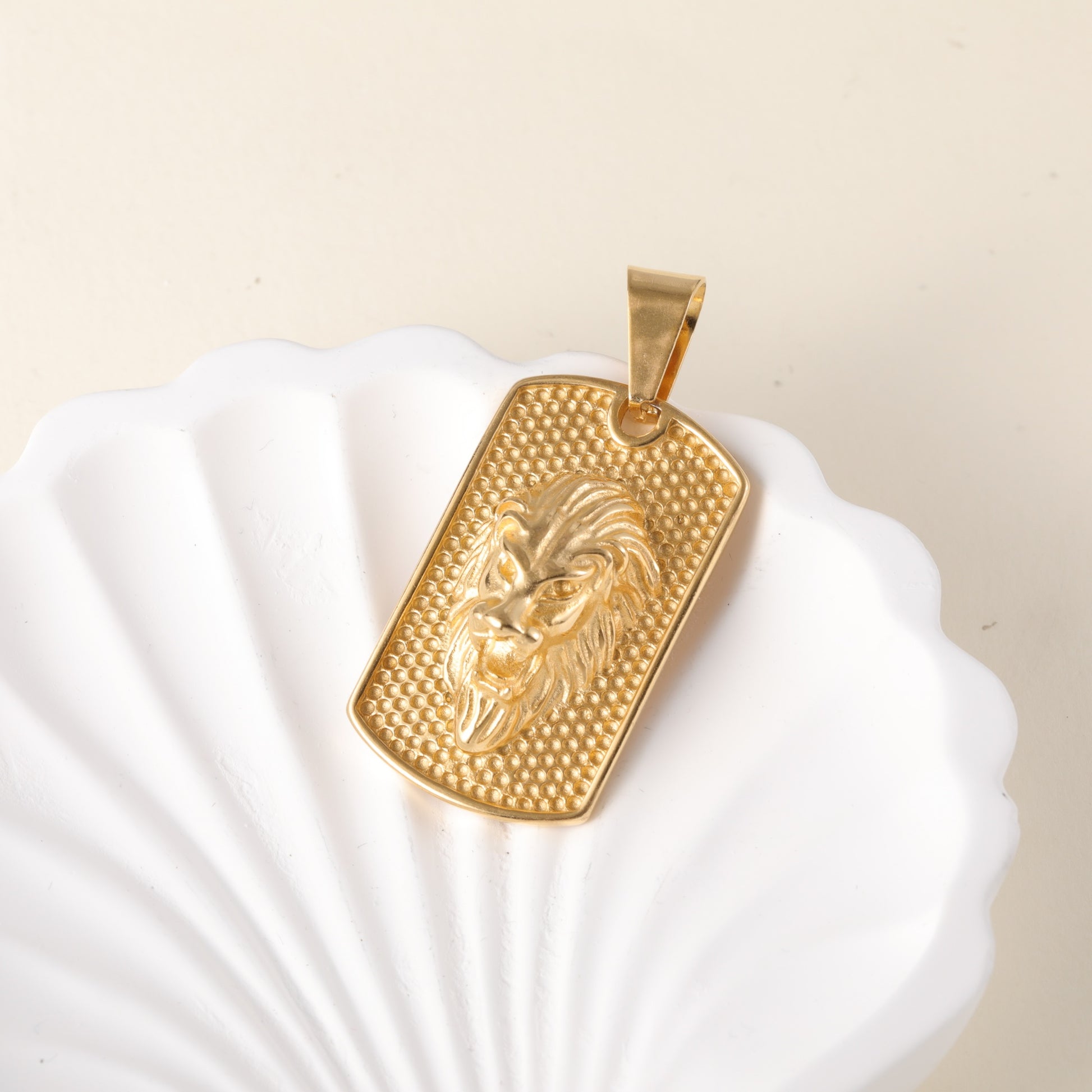 Golden Lion24K gold-plated stainless steel pendant, Hip Hop, non-allergenic and non-fading
