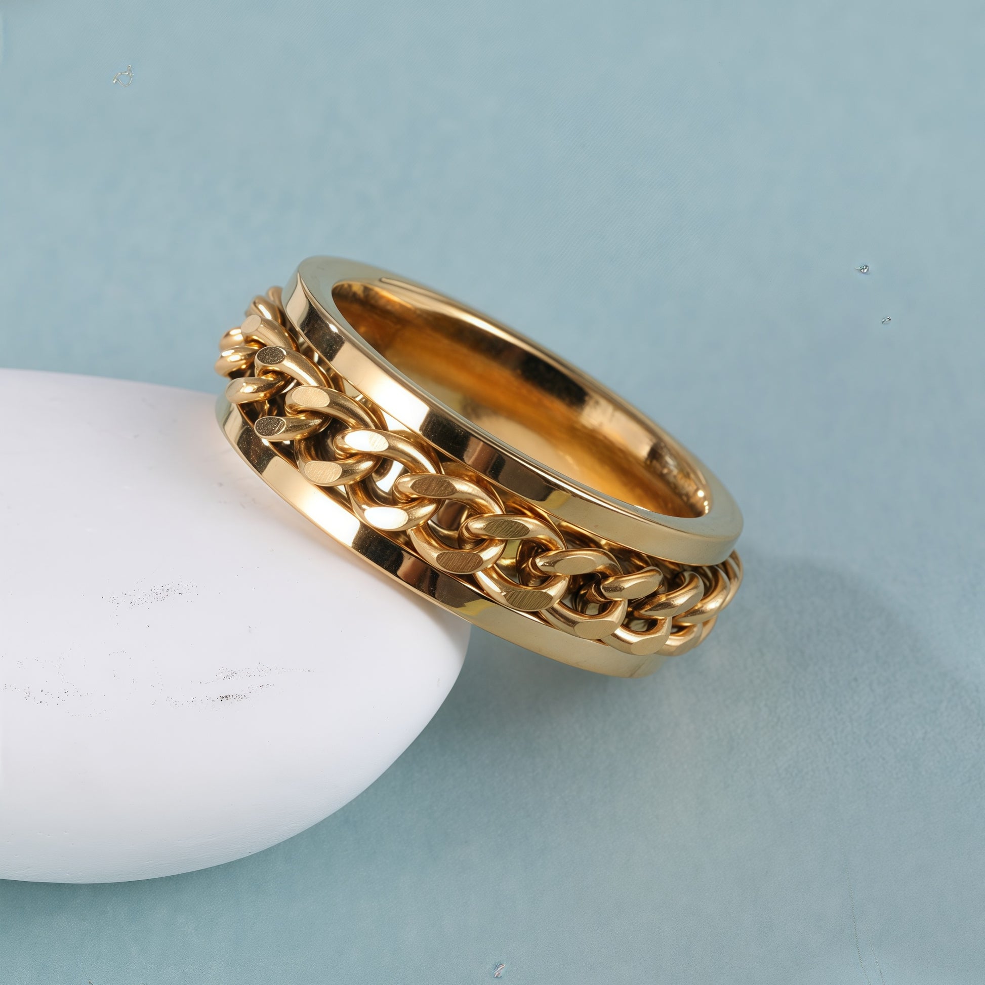 Fashionable Chain Pattern Unisex Stainless Steel Ring丨C0732
