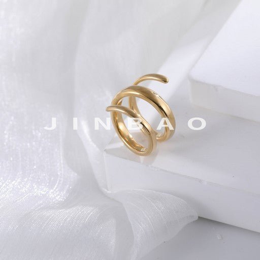 Fashion Curved Stainless Steel Ring Women's Ring | G002230