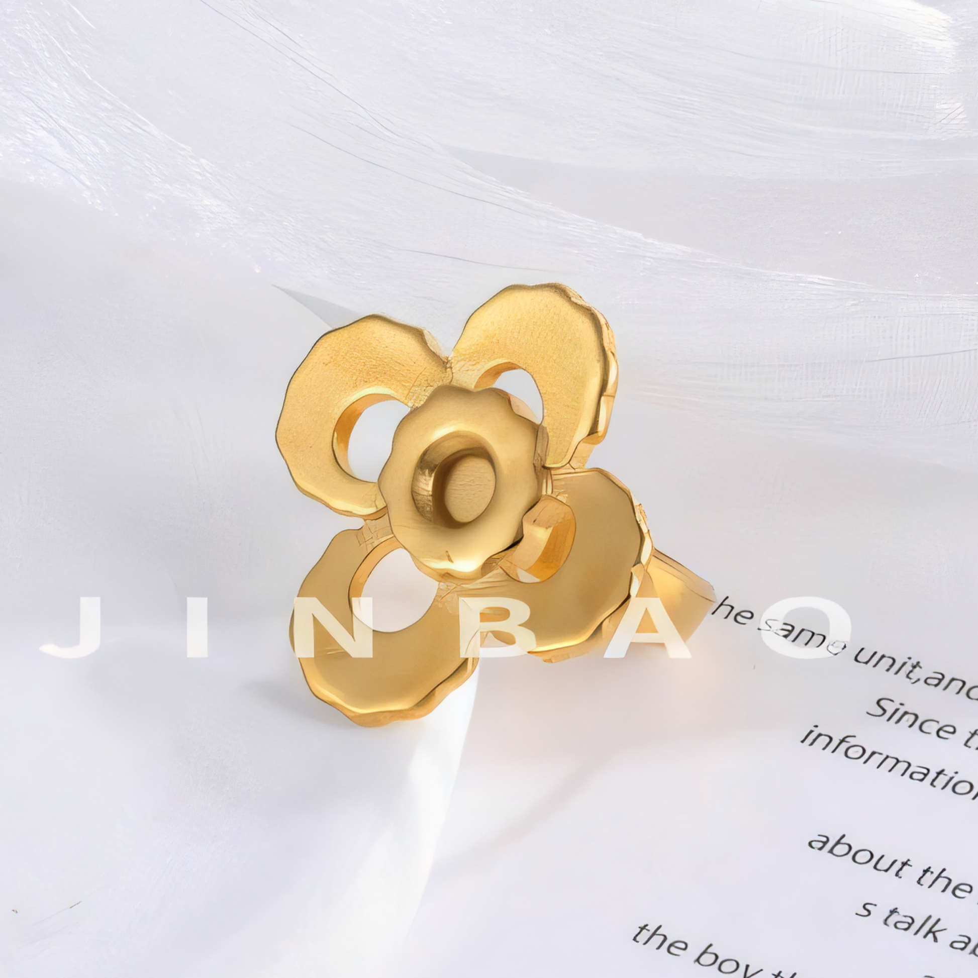 Flower Design Stainless Steel Ring Women's Elegant Minimalist Band | G003401