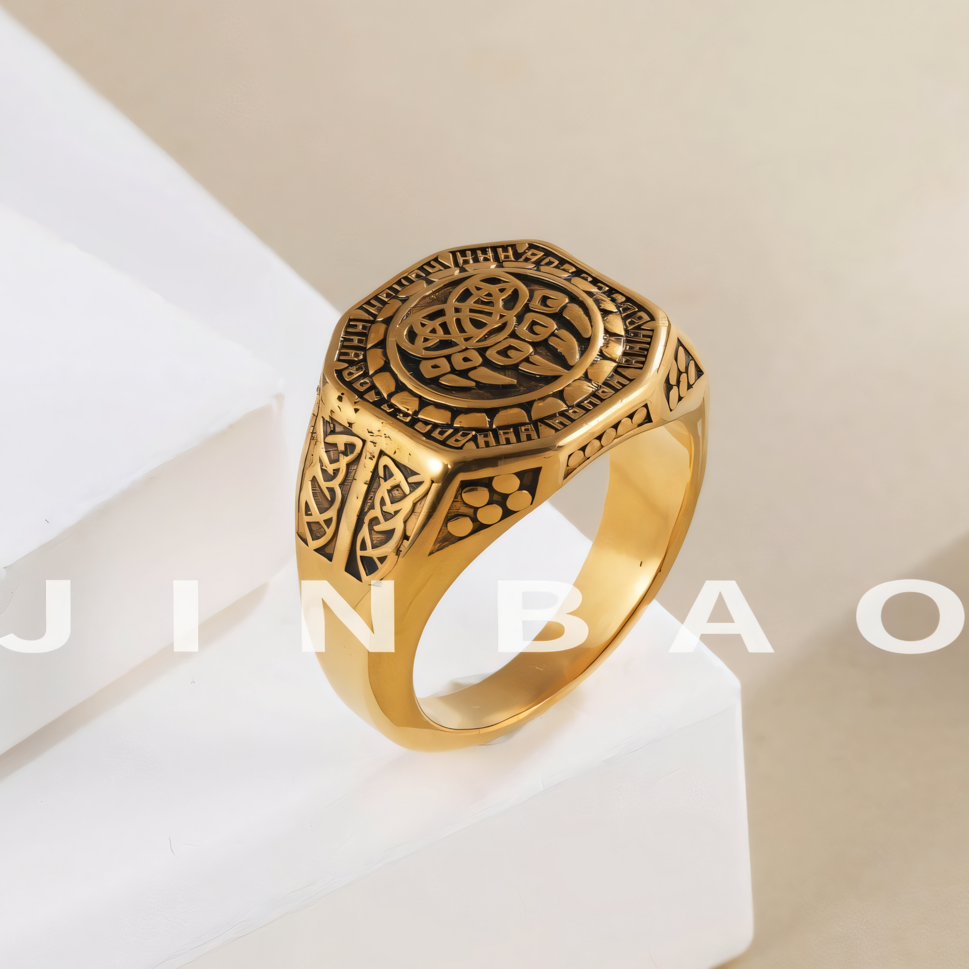 Mens Stainless Steel Norse Signet Ring Retro Jewelry | G003279