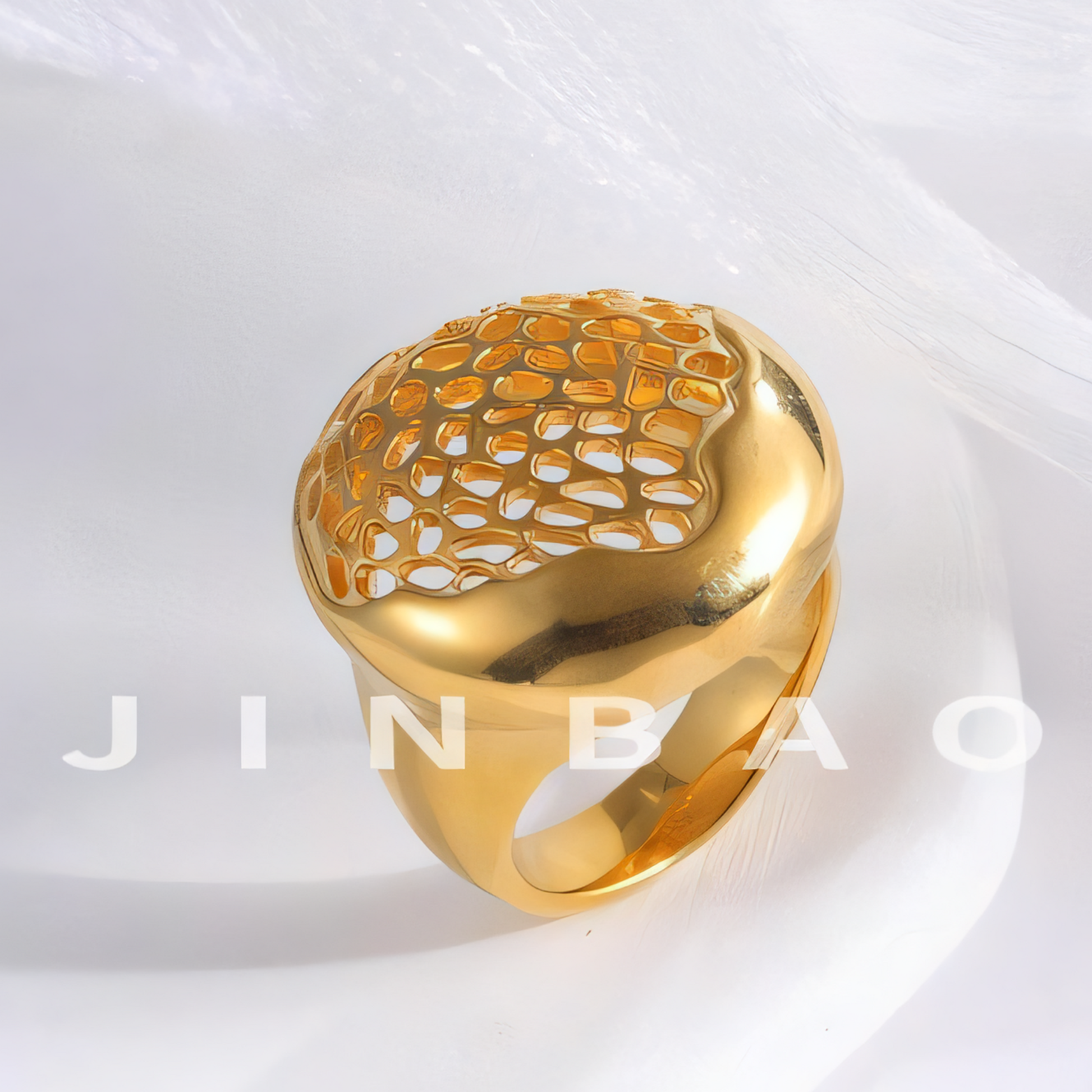 Honeycomb design stainless steel ring Women's ring | ML073