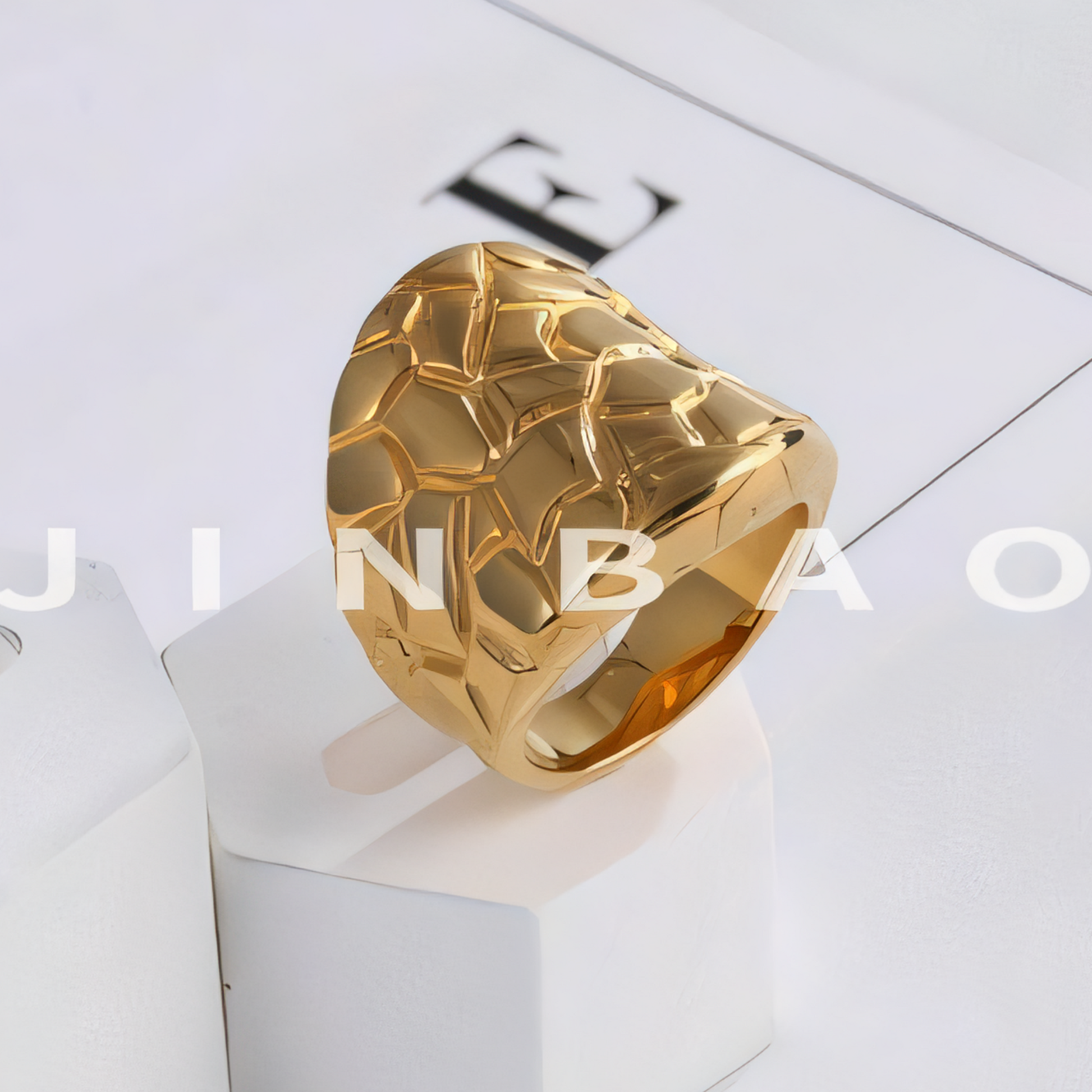 Modern Honeycomb Pattern Stainless Steel Ring Women's Ring | ML0125