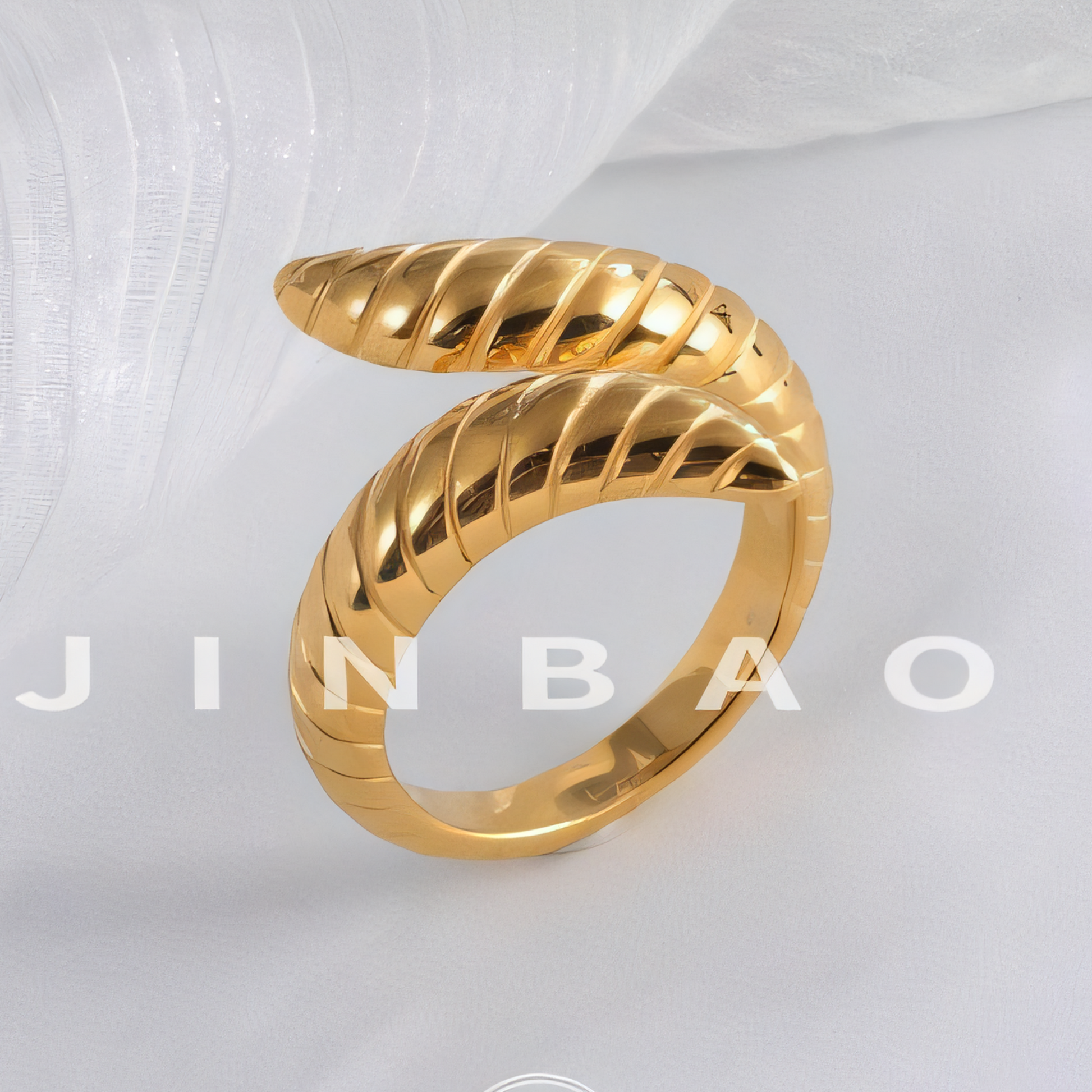 Spiral Stainless Steel Ring Modern Twisted Design for Women | G002470