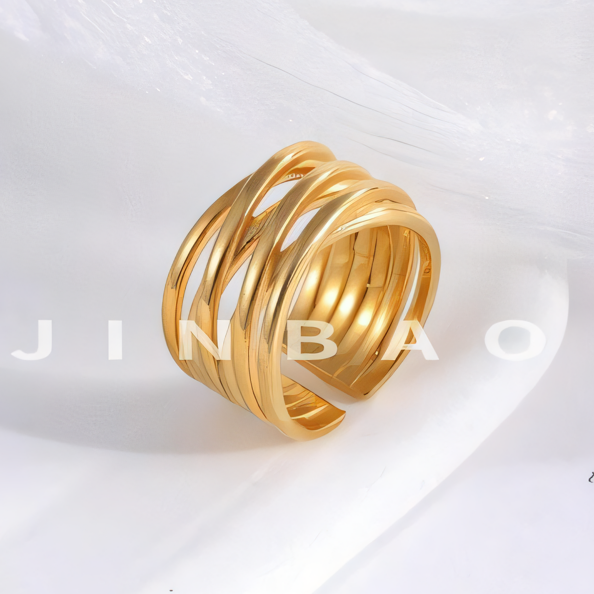 Multi-ring retro stacked design stainless steel women's ring | G00716
