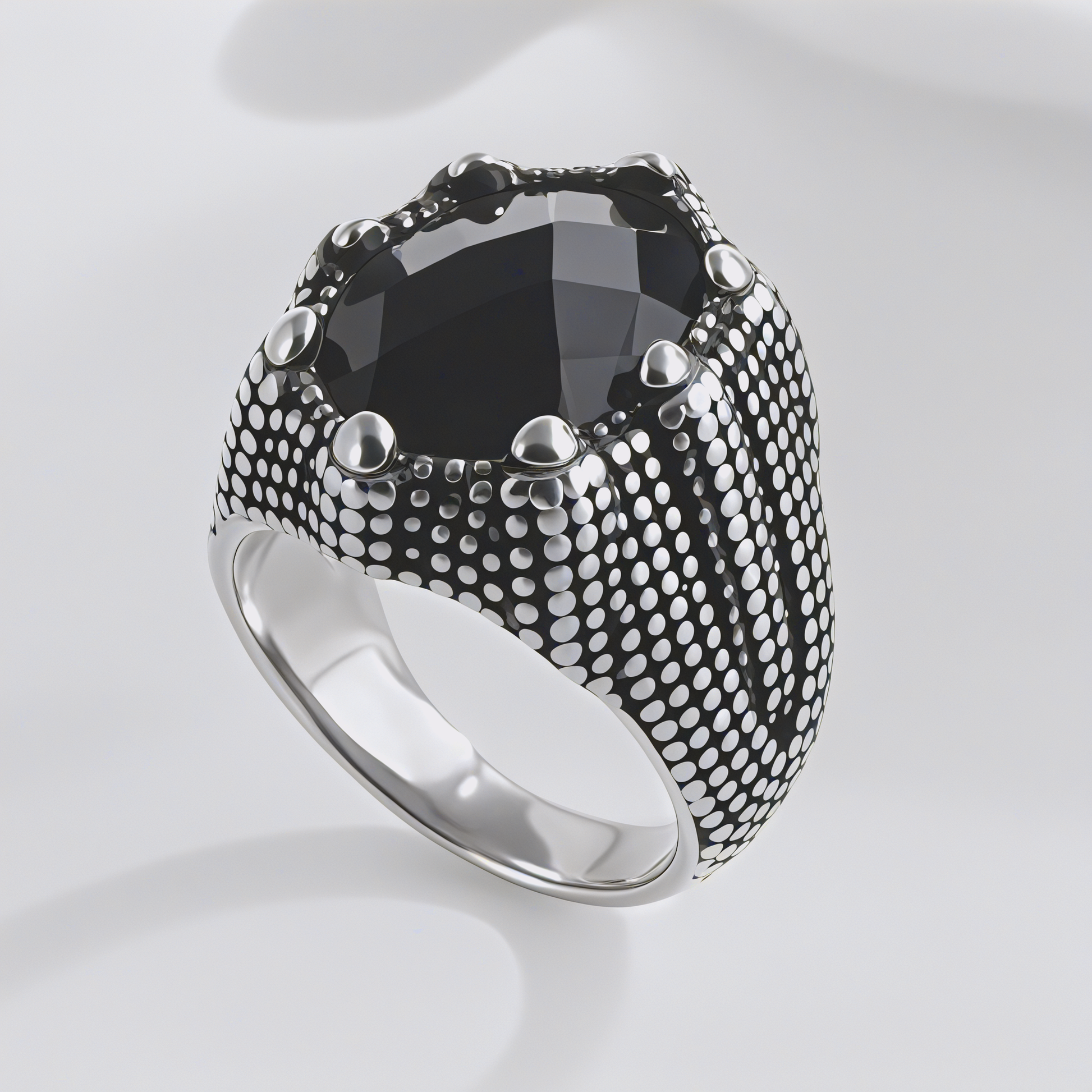 Bold Gemstone Inlay Stainless Steel Retro Ring for Men | BL459