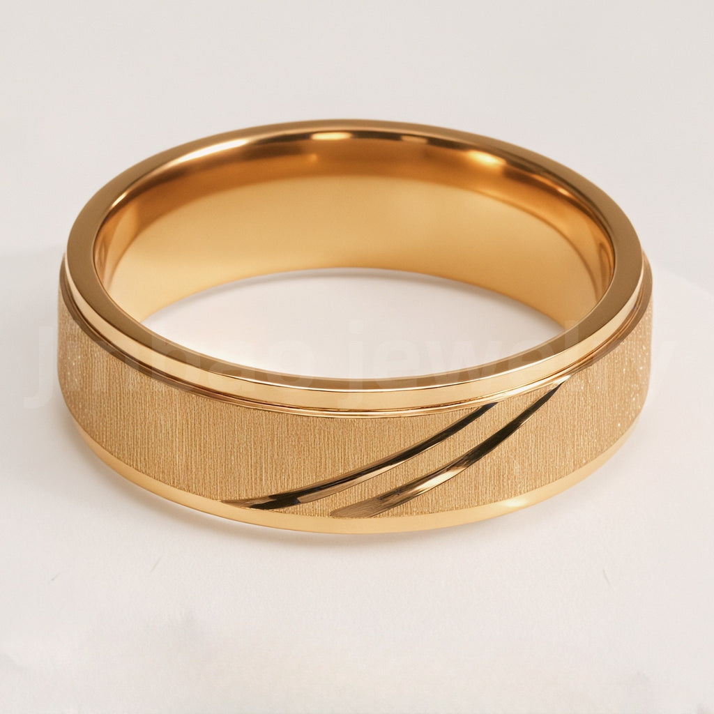 Stylish 24K Gold-Plating Stainless Steel Unisex 6MM Band