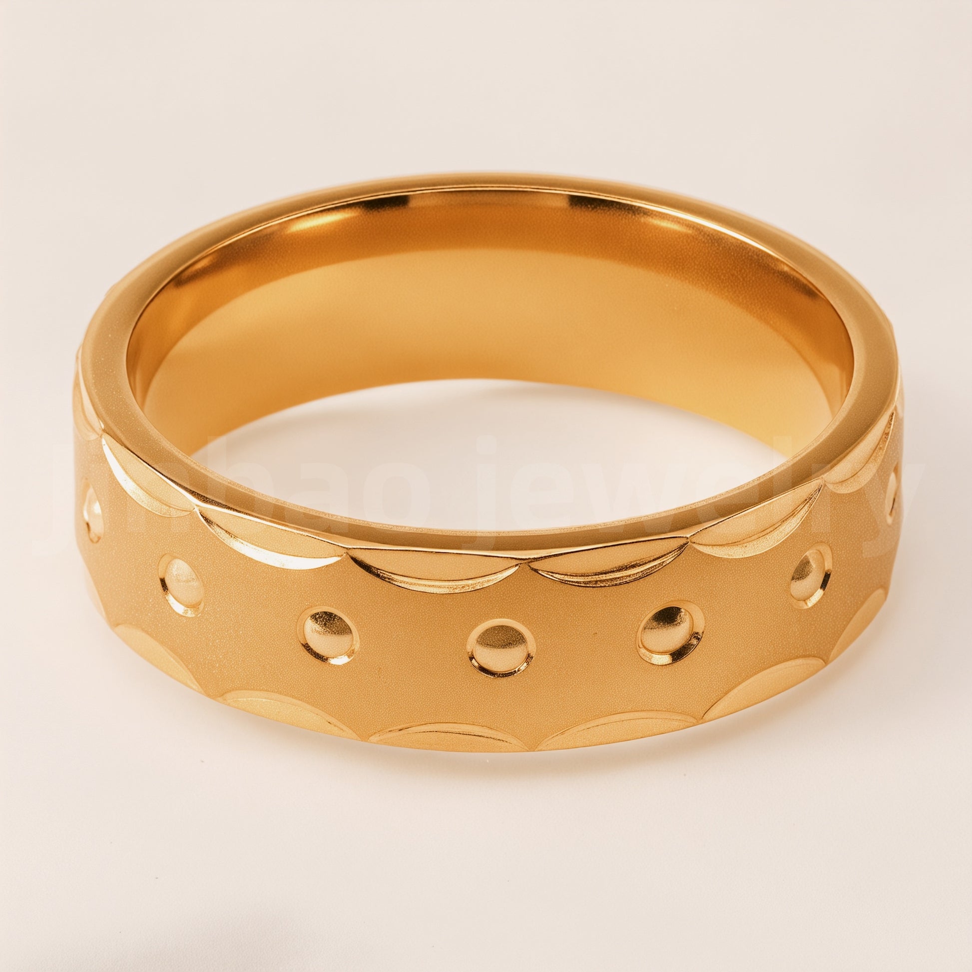 Stylish 24K Gold-Plating Stainless Steel Unisex 6MM Band