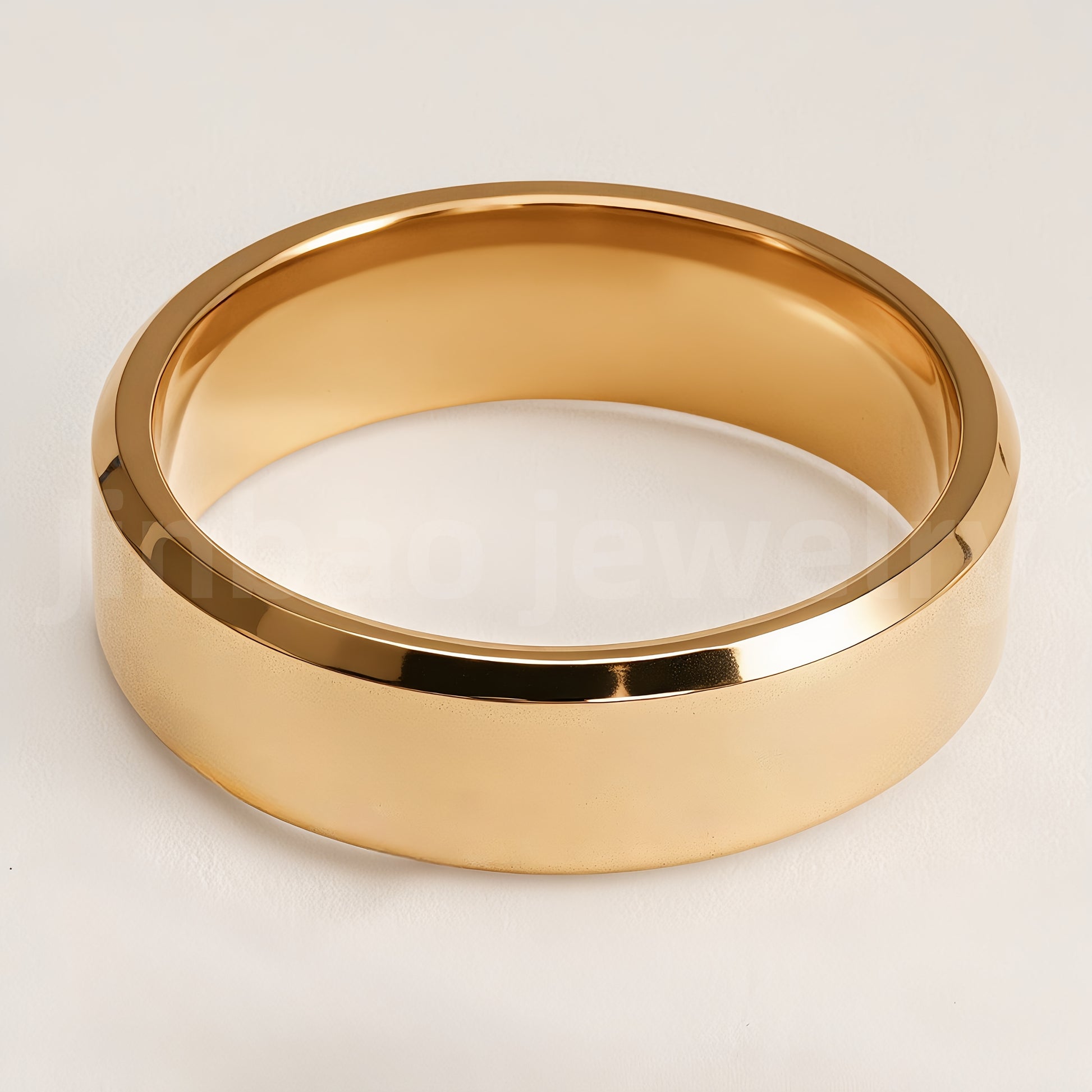 Stylish 24K Gold-Plating Stainless Steel Unisex 6MM Band