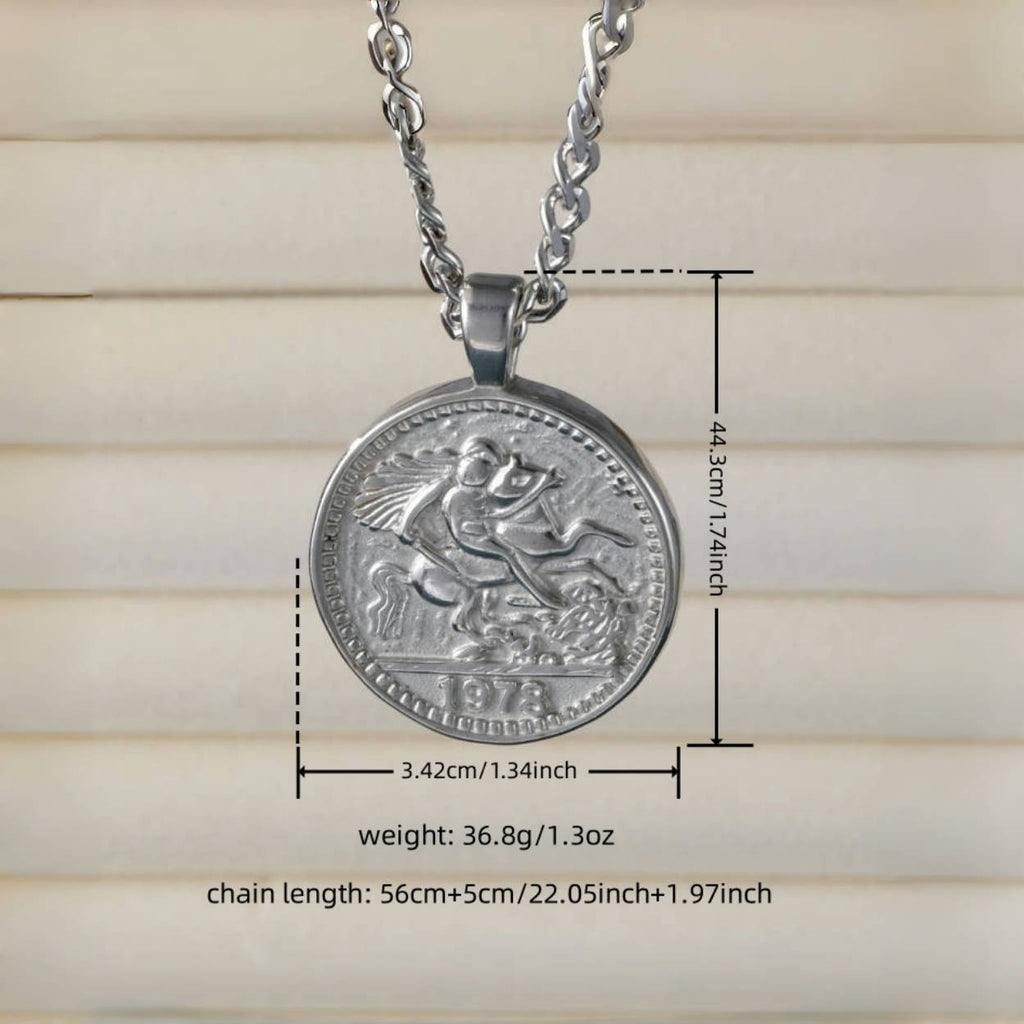St. Michael Guardian Angel Stainless Steel Pendant Necklace丨G002364-DP