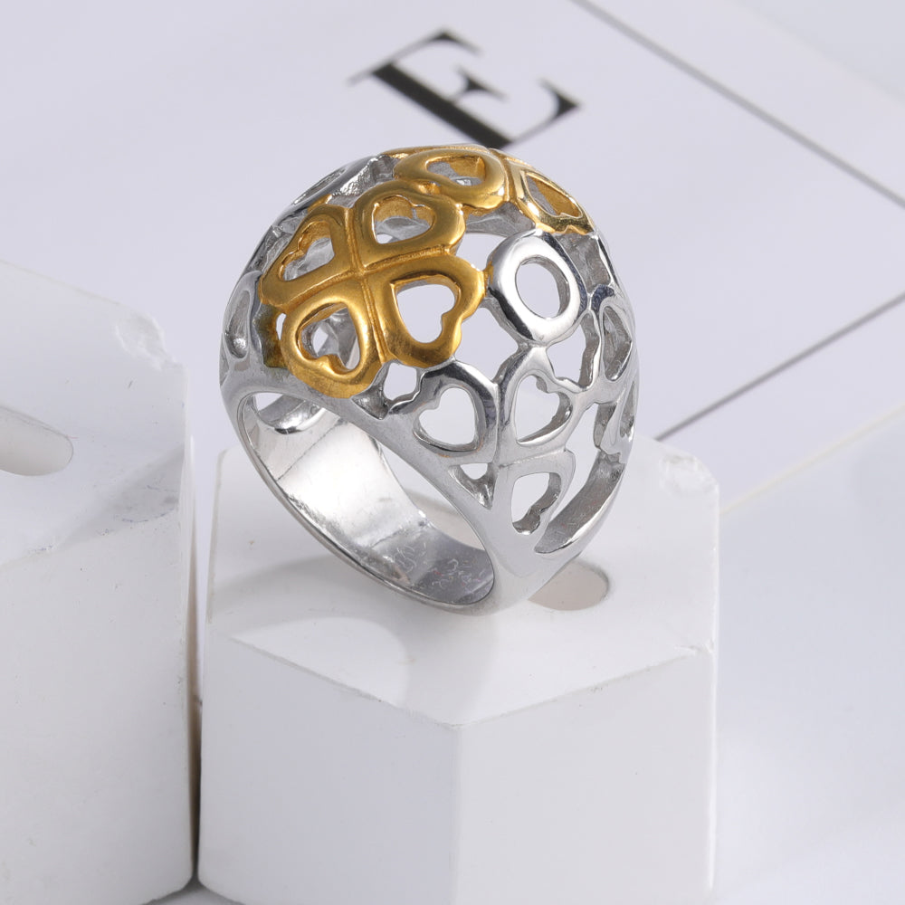 Elegant Heart Shaped Openwork Ring for Women | G00348T