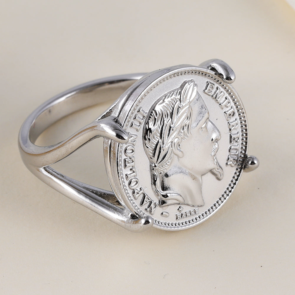Napoleon III Stainless Steel Commemorative Ring | G005063