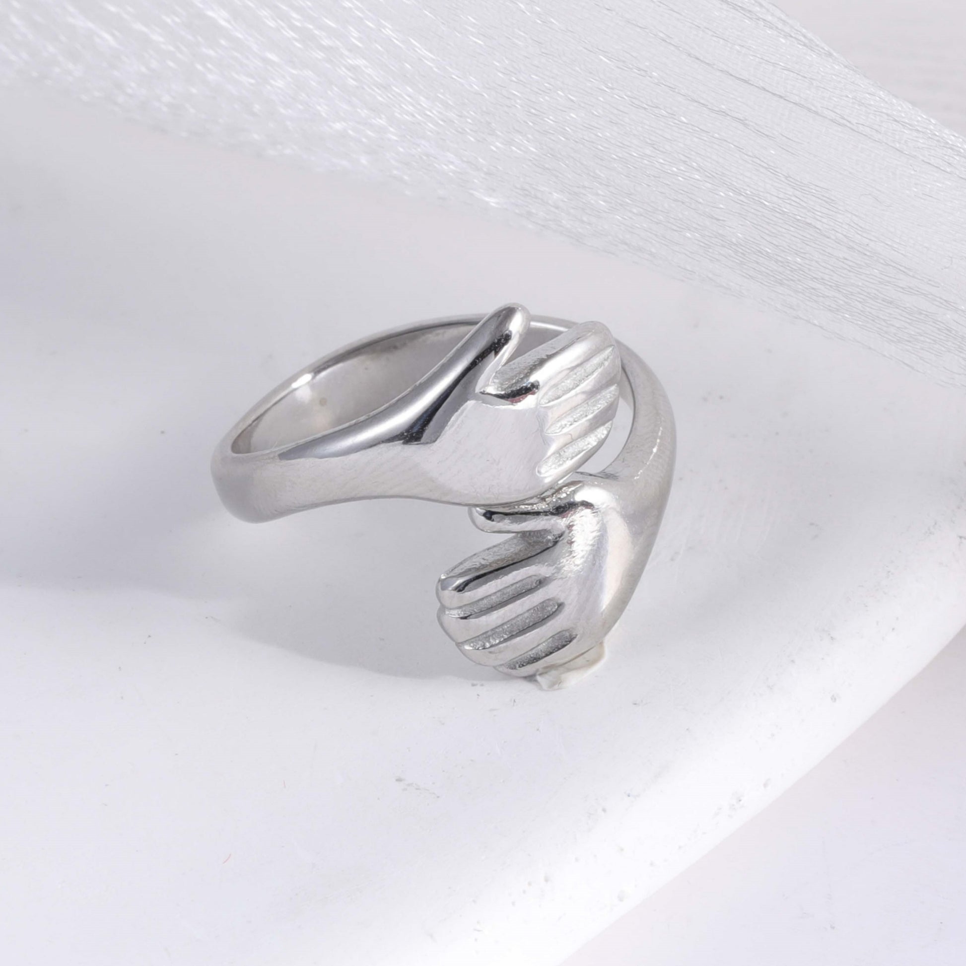 Creative Double Hand Stainless Steel Ring Unisex Ring | G00449