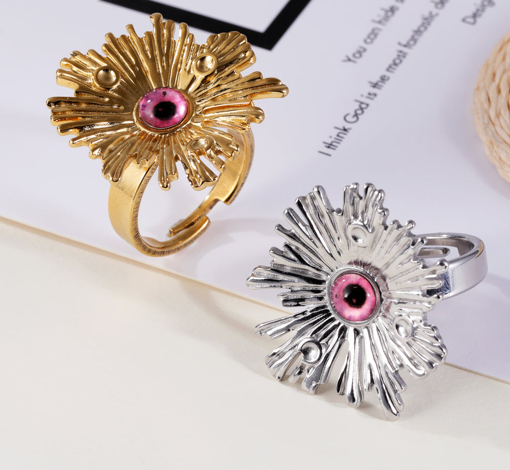 Rhythm of Pink Eye - Creative Graphic Ring for Women | G005598