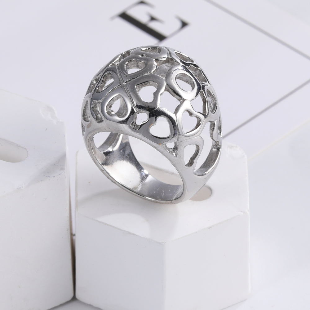 Elegant Heart Shaped Openwork Ring for Women | G00348T