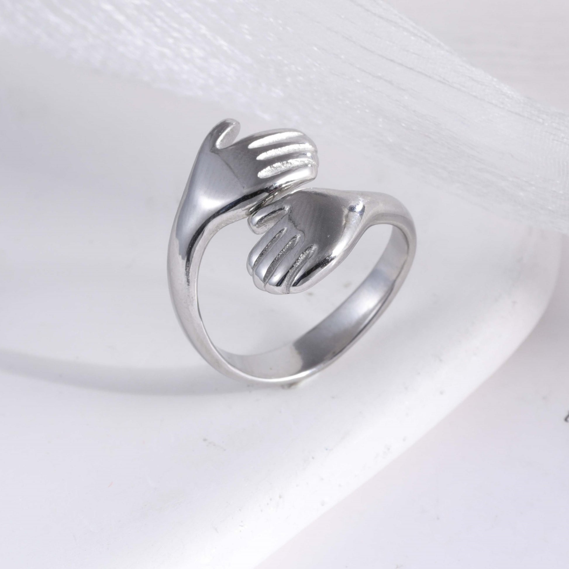 Creative Double Hand Stainless Steel Ring Unisex Ring | G00449