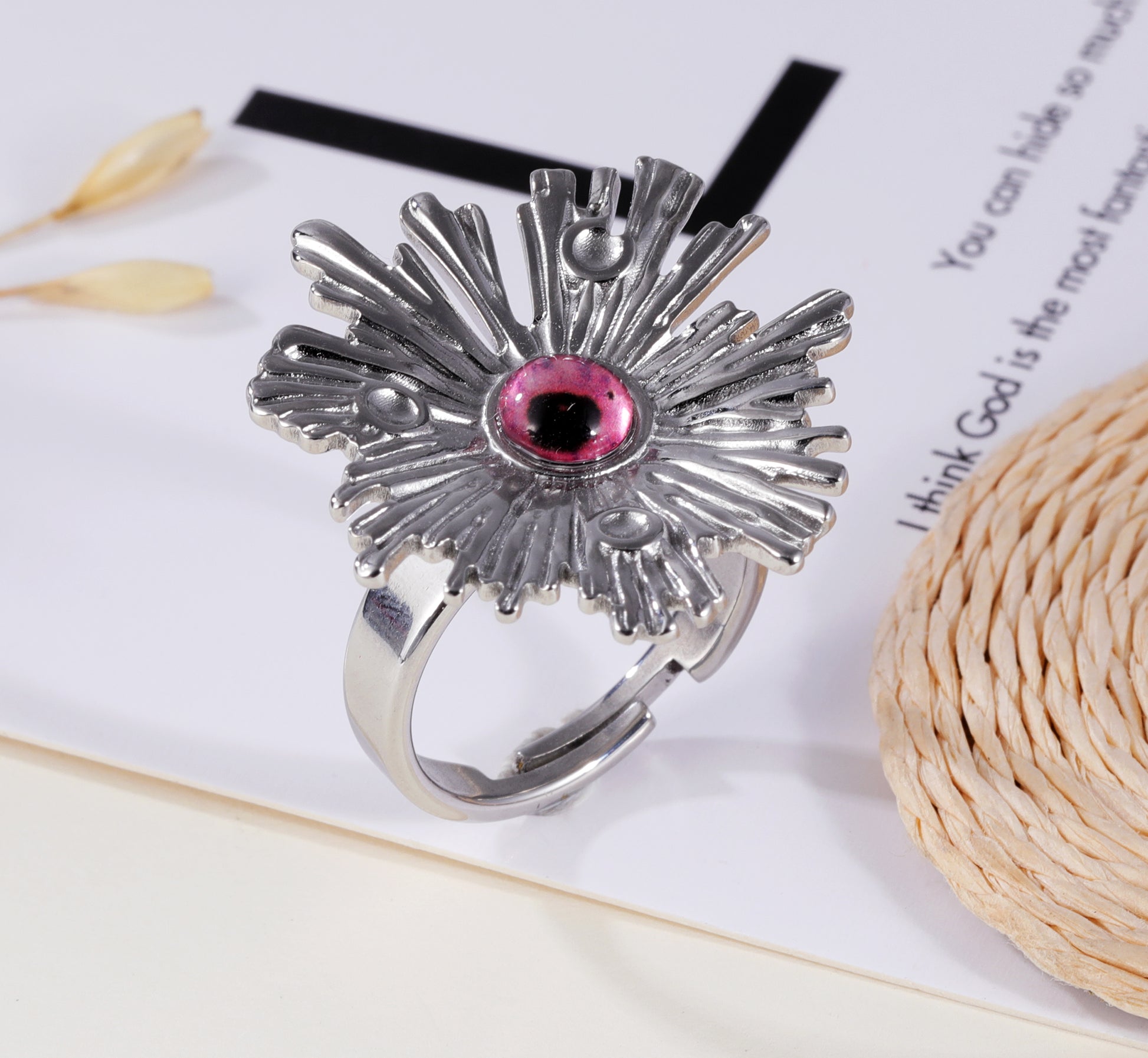 Rhythm of Pink Eye - Creative Graphic Ring for Women | G005598