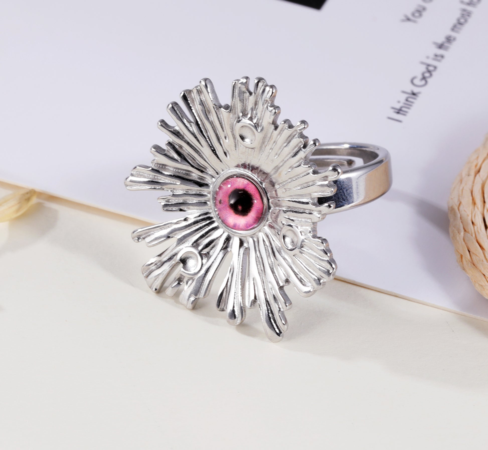Rhythm of Pink Eye - Creative Graphic Ring for Women | G005598