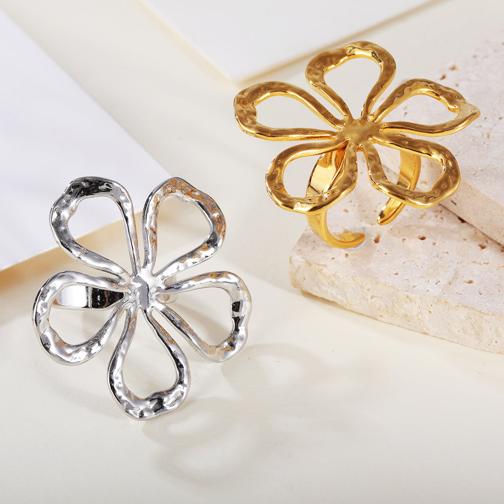 Hollow Petals - Folded Flower Ring for Women |