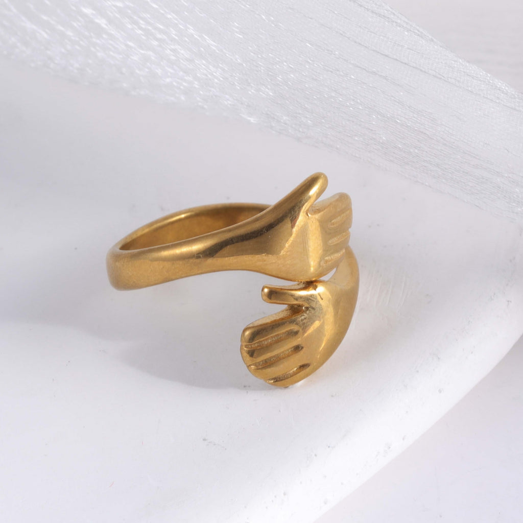 Creative Double Hand Stainless Steel Ring Unisex Ring | G00449