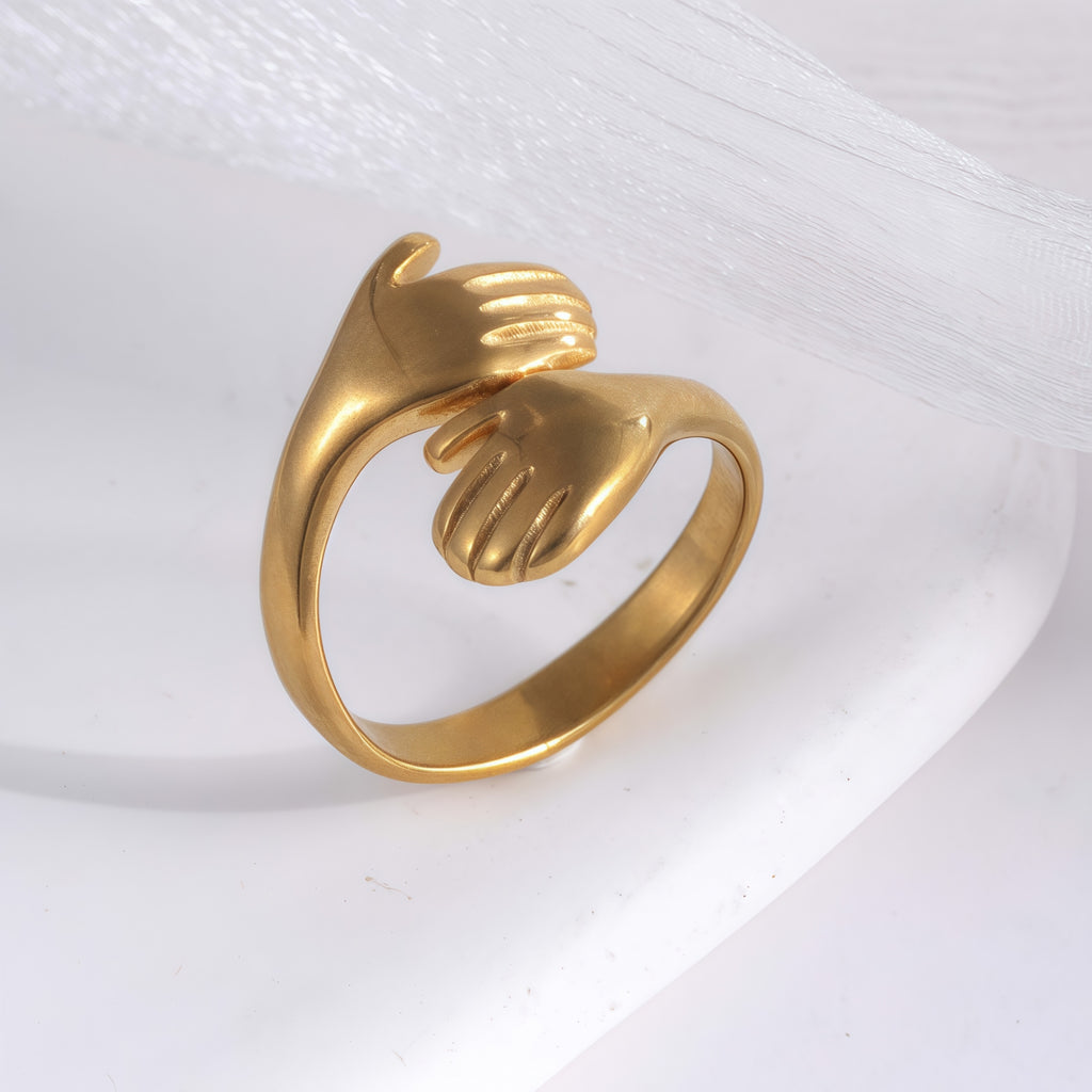 Creative Double Hand Stainless Steel Ring Unisex Ring | G00449