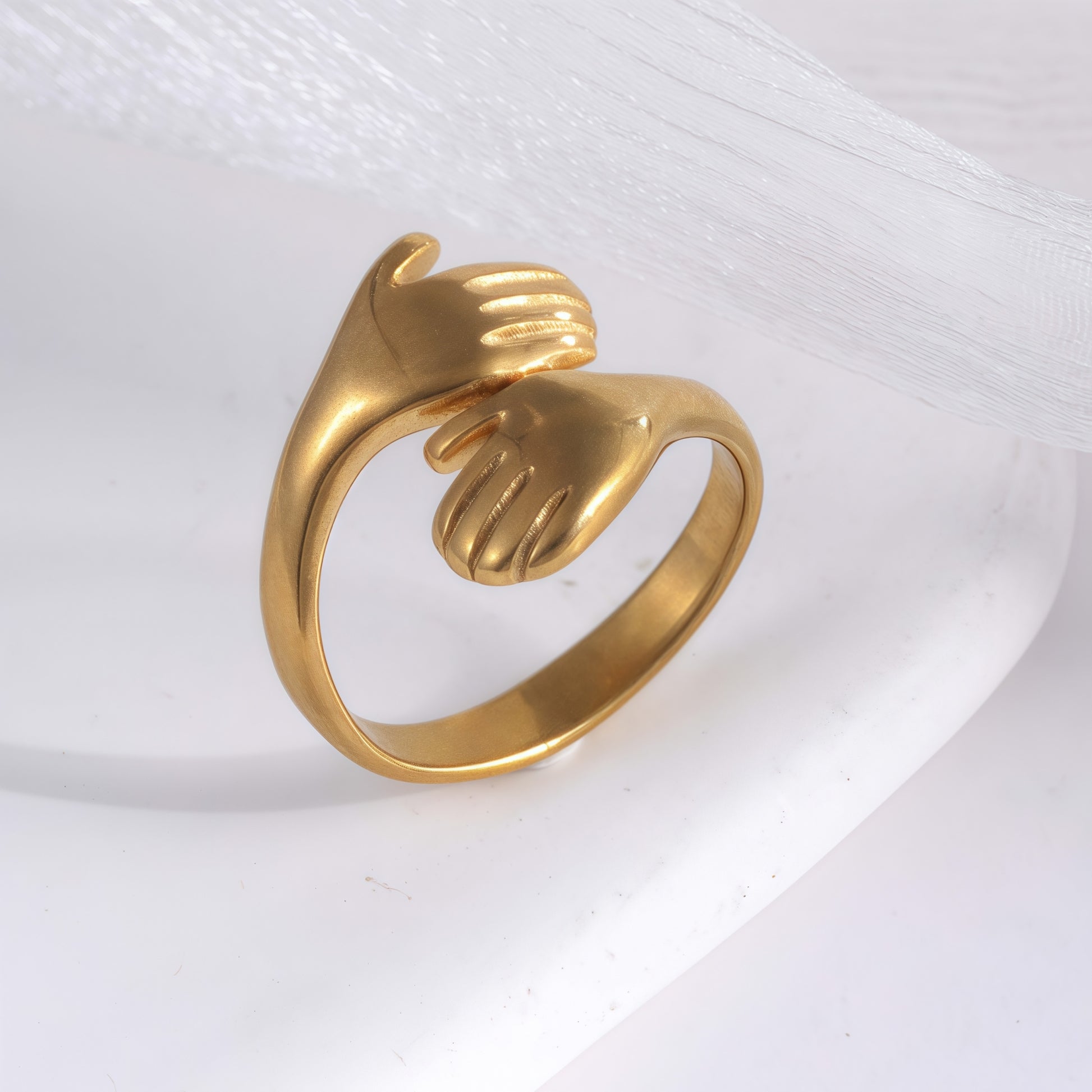 Creative Double Hand Stainless Steel Ring Unisex Ring | G00449
