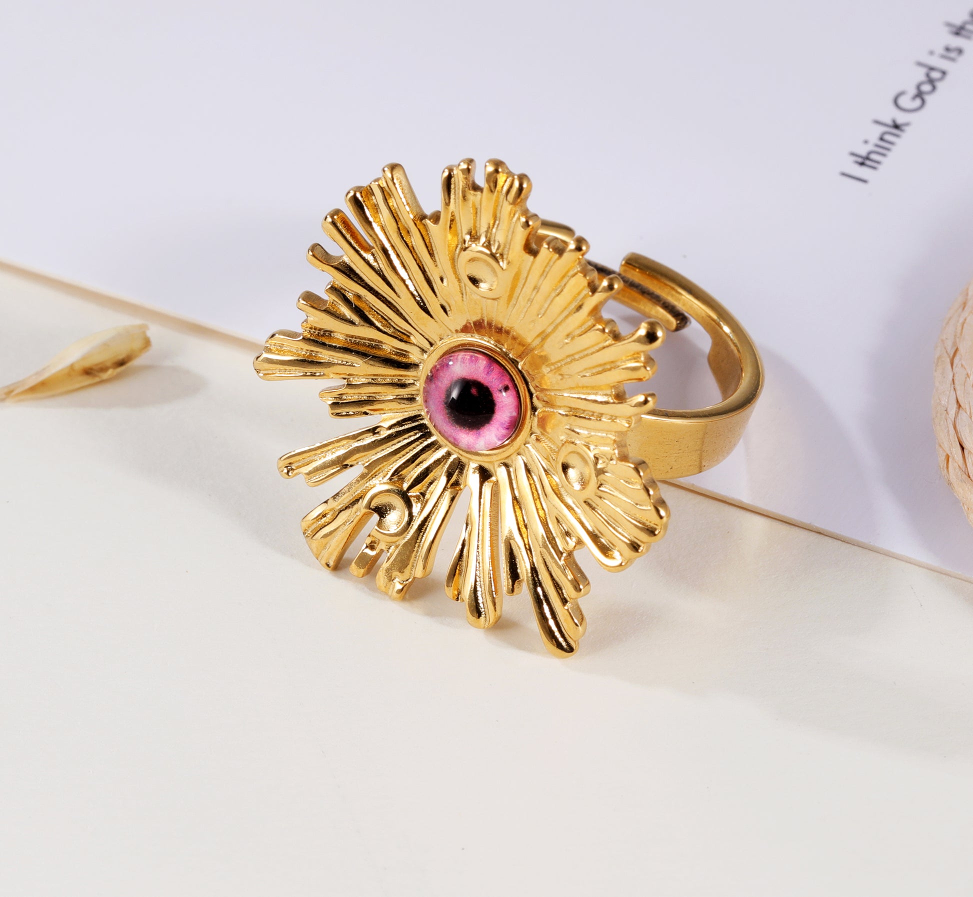 Rhythm of Pink Eye - Creative Graphic Ring for Women | G005598