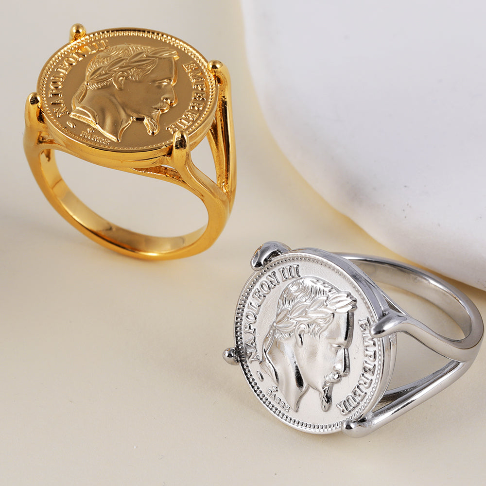Napoleon III Stainless Steel Commemorative Ring | G005063