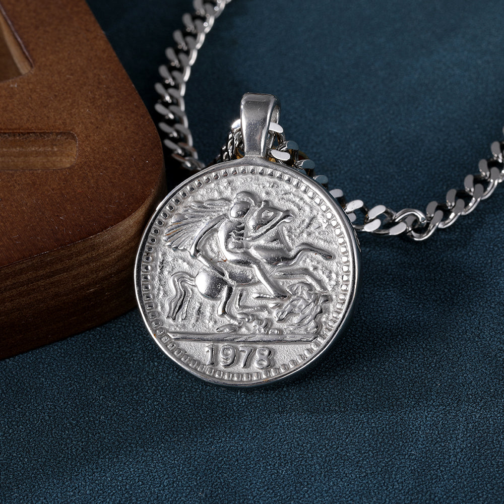 St. Michael Guardian Angel Stainless Steel Pendant Necklace丨G002364-DP