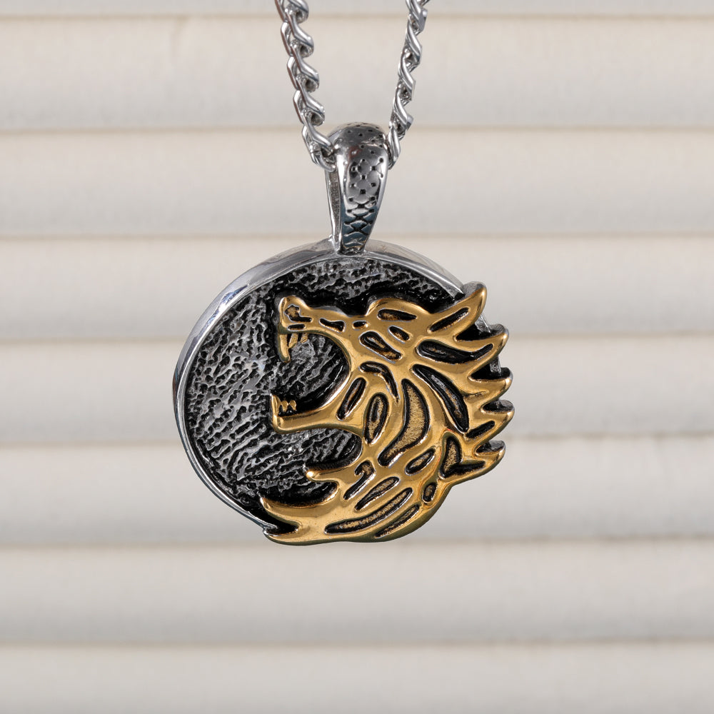 Vintage Wolf Stainless Steel Tag Necklace丨DP-190
