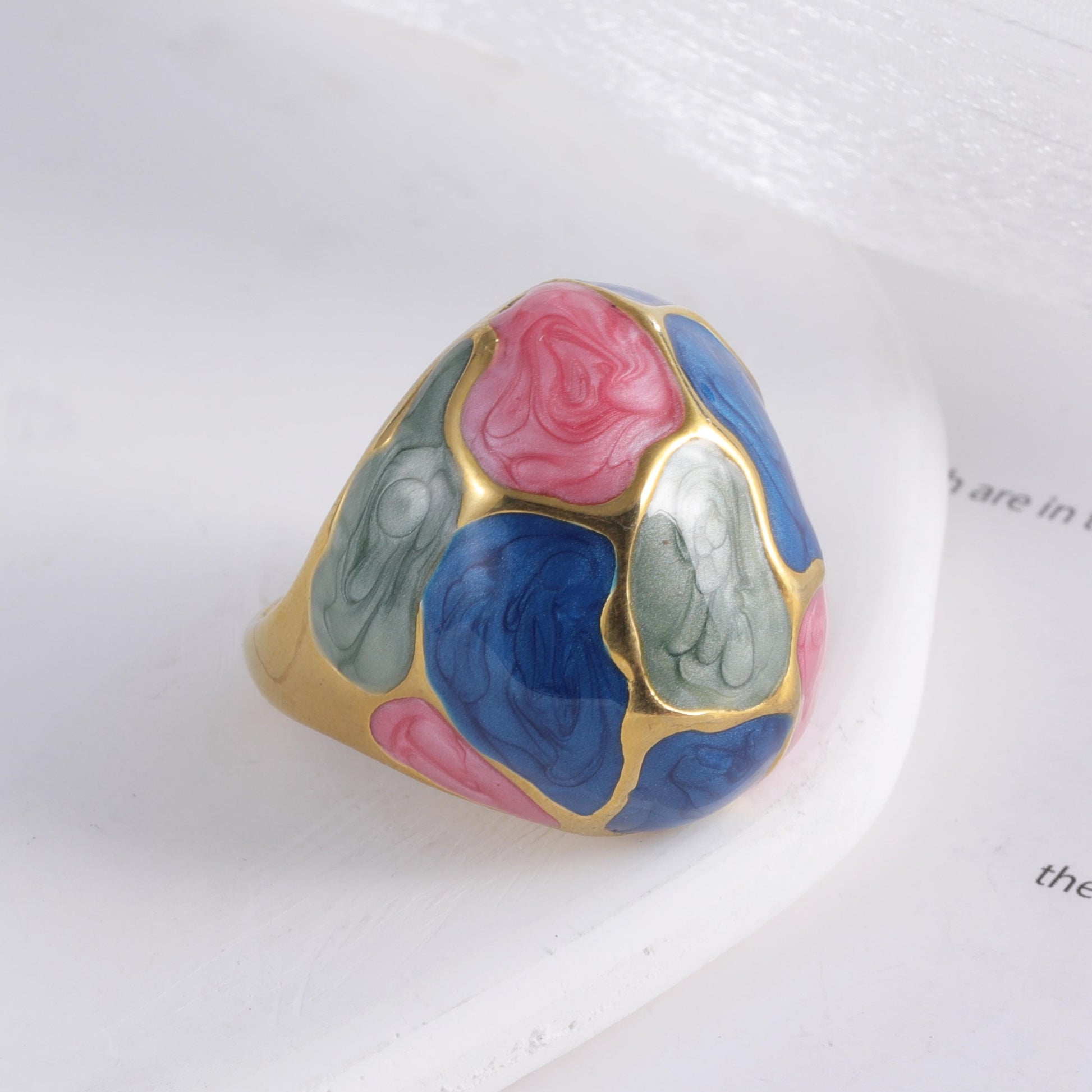 Geometric Art European Style Light Luxury Stainless Steel Women's Ring | G004479