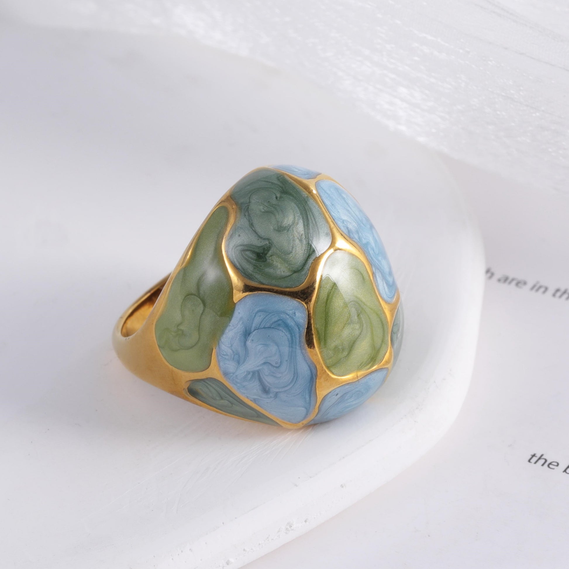 Geometric Art European Style Light Luxury Stainless Steel Women's Ring | G004479