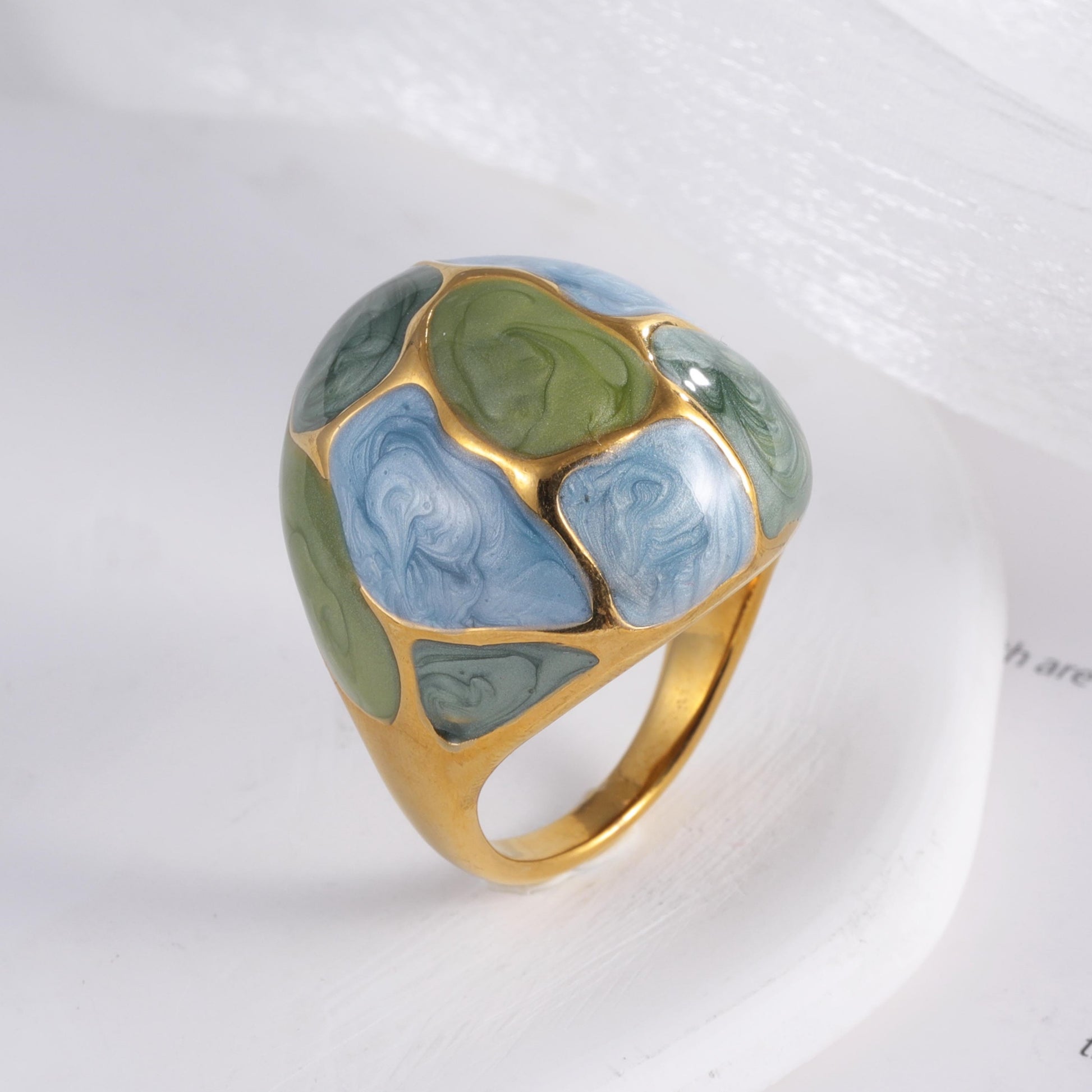 Geometric Art European Style Light Luxury Stainless Steel Women's Ring | G004479