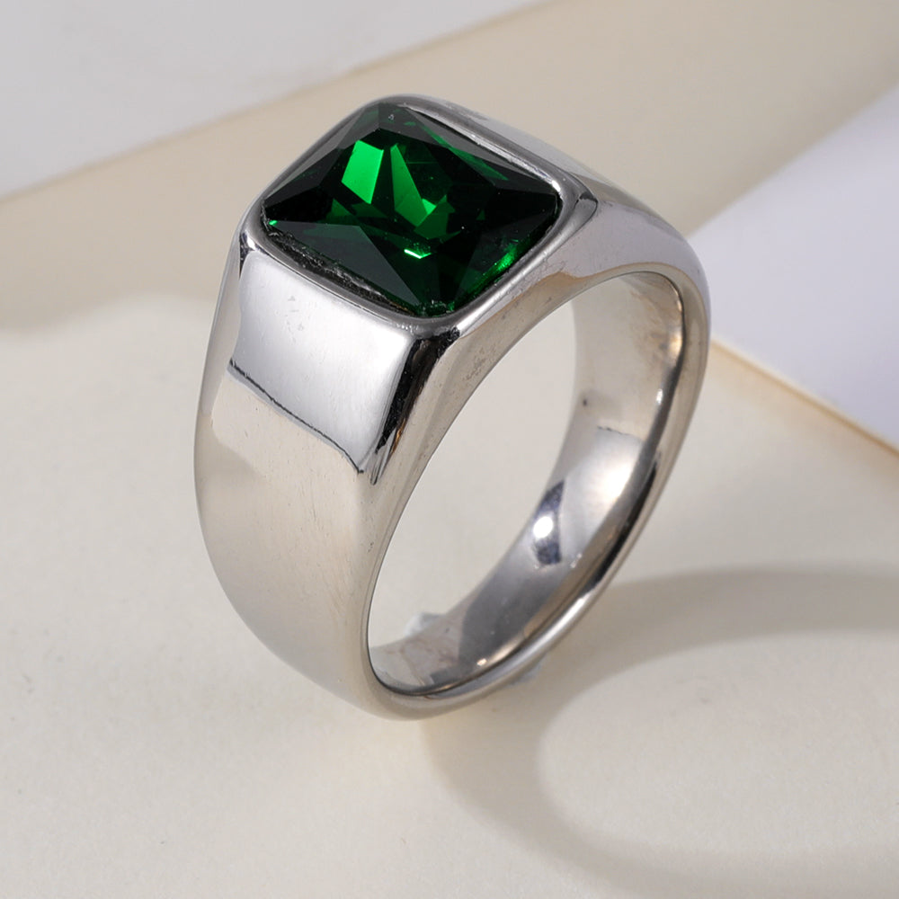 Vintage Stainless Steel Gemstone Ring Classic Style for Men | BL1072