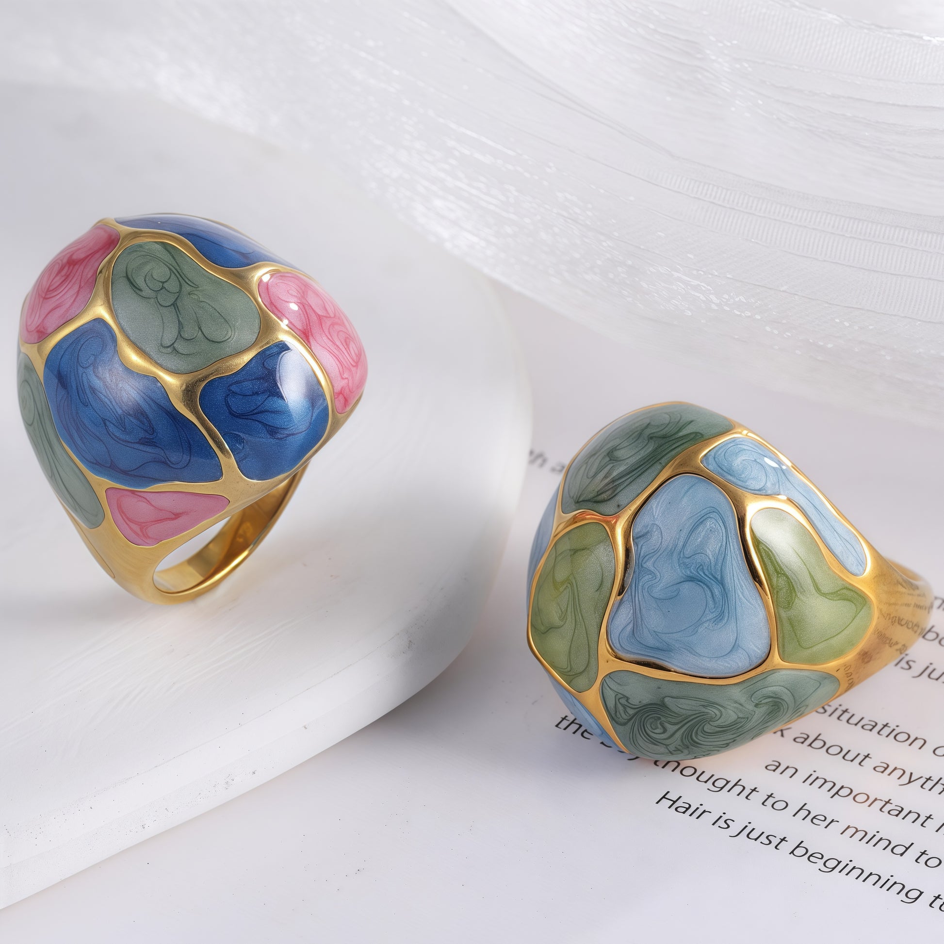 Geometric Art European Style Light Luxury Stainless Steel Women's Ring | G004479