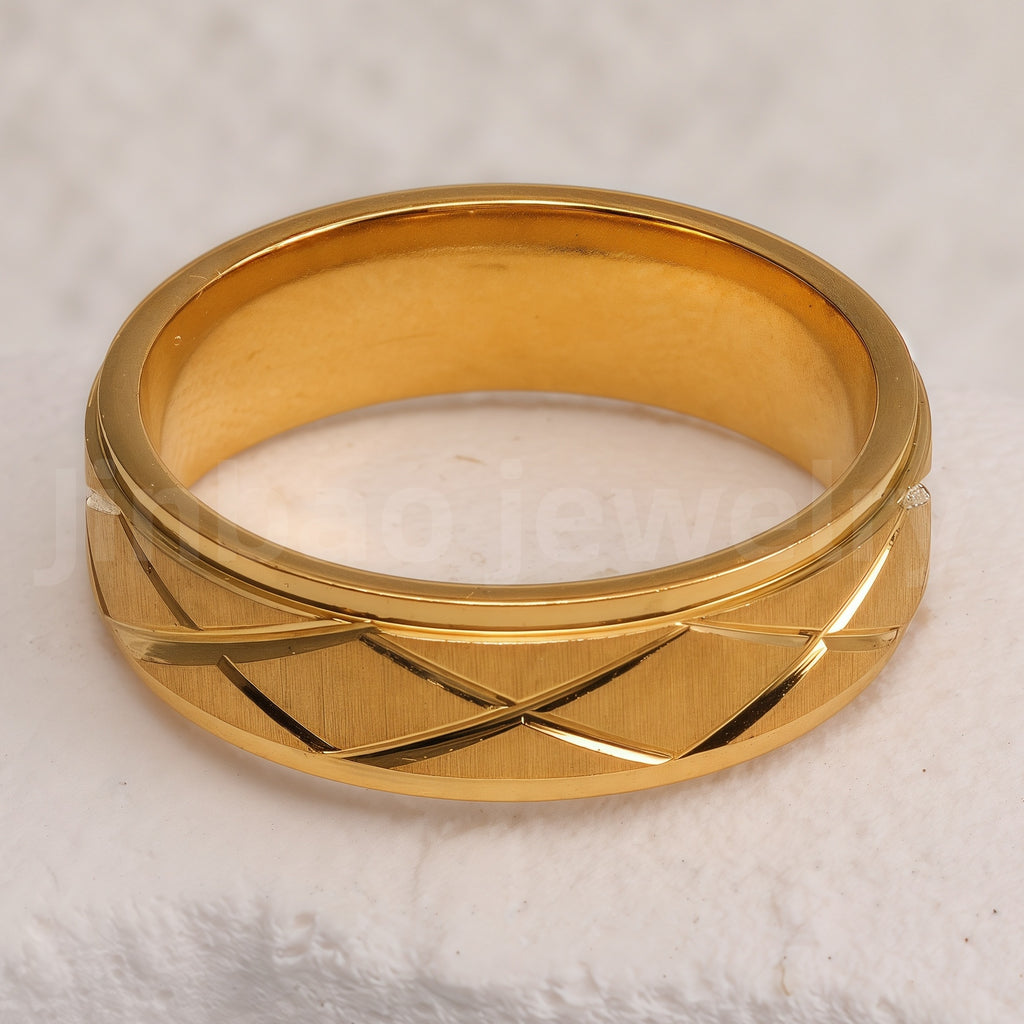 Stylish 24K Gold-Plating Stainless Steel Unisex 6MM Band