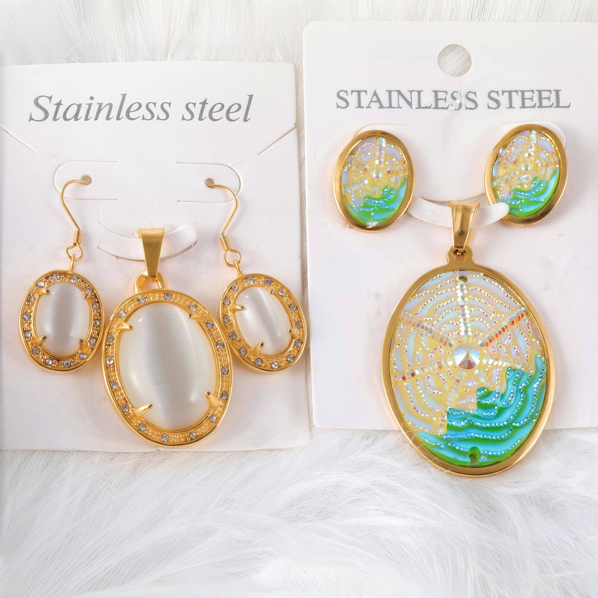 Fashion Earrings and Pendant Set Stainless Steel Jewelry
