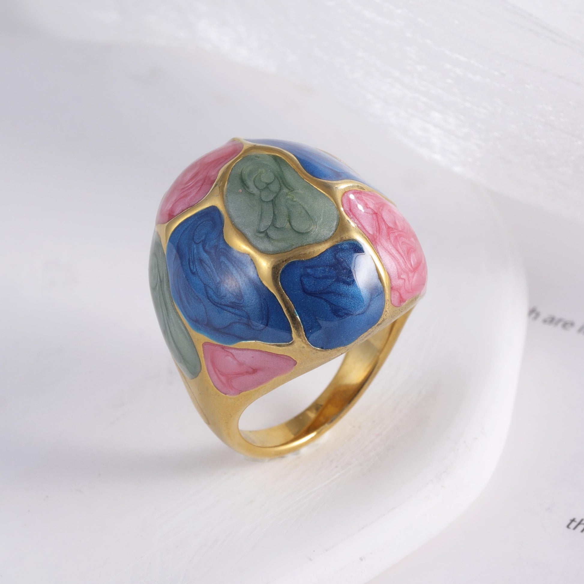 Geometric Art European Style Light Luxury Stainless Steel Women's Ring | G004479