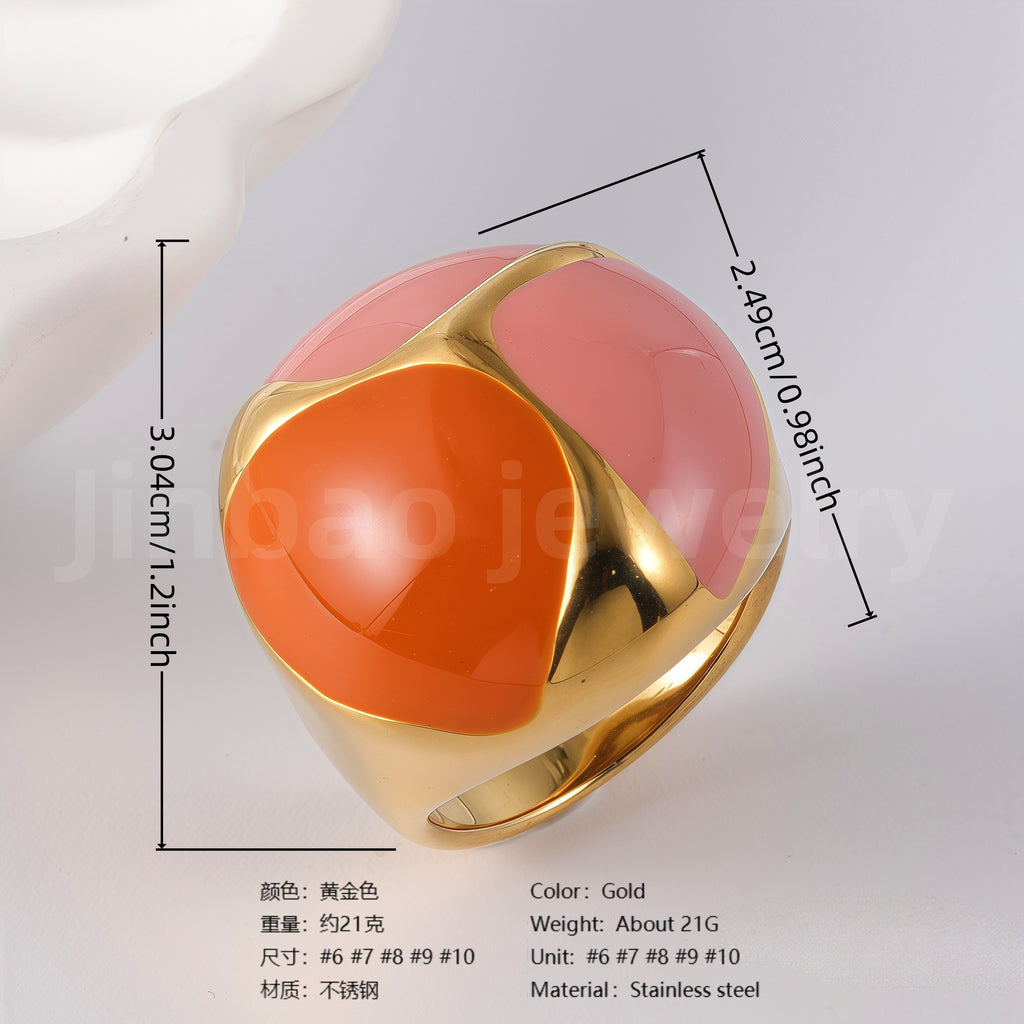 24K Gold-Plated Ceramic Floral  Design Luxury Daily Wear for Women's Ring