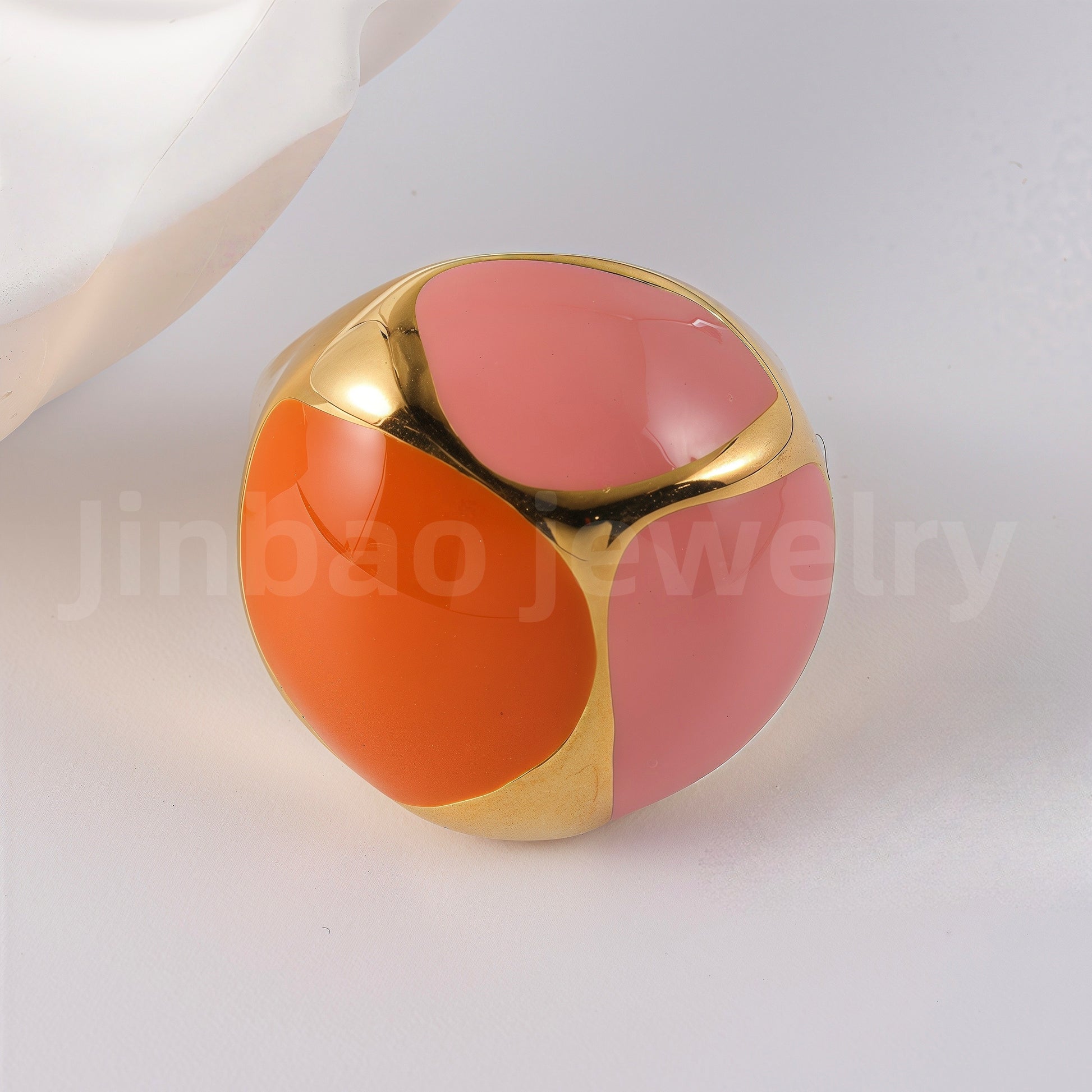 24K Gold-Plated Ceramic Floral  Design Luxury Daily Wear for Women's Ring