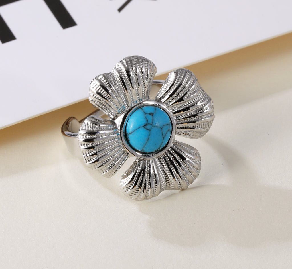 Pearl in Petals - Elegant Flower Ring for Women | G005542