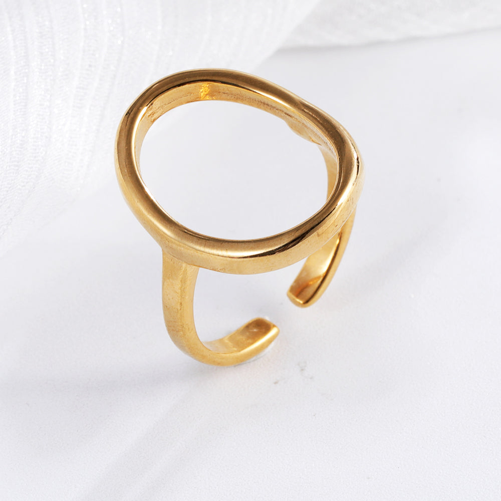 Sleek Oval Shape Stainless Steel Ring for Women | N0012