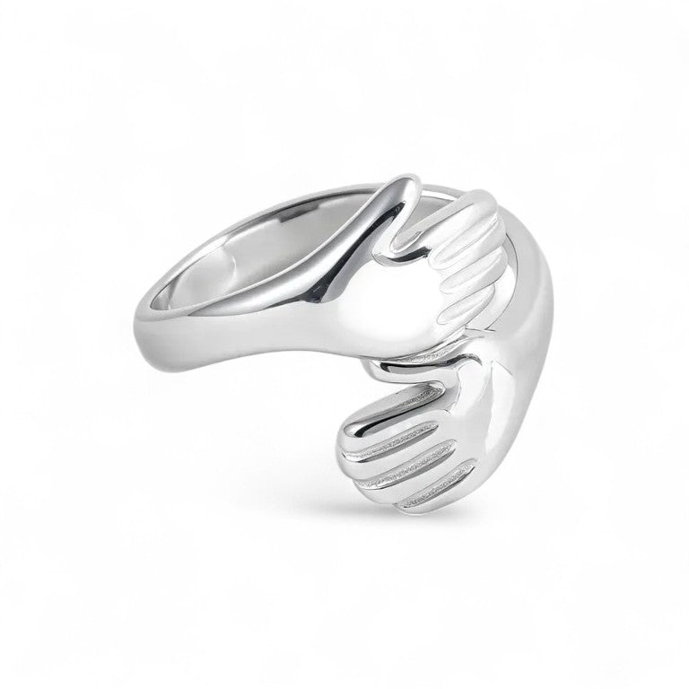 Creative Double Hand Stainless Steel Ring Unisex Ring | G00449