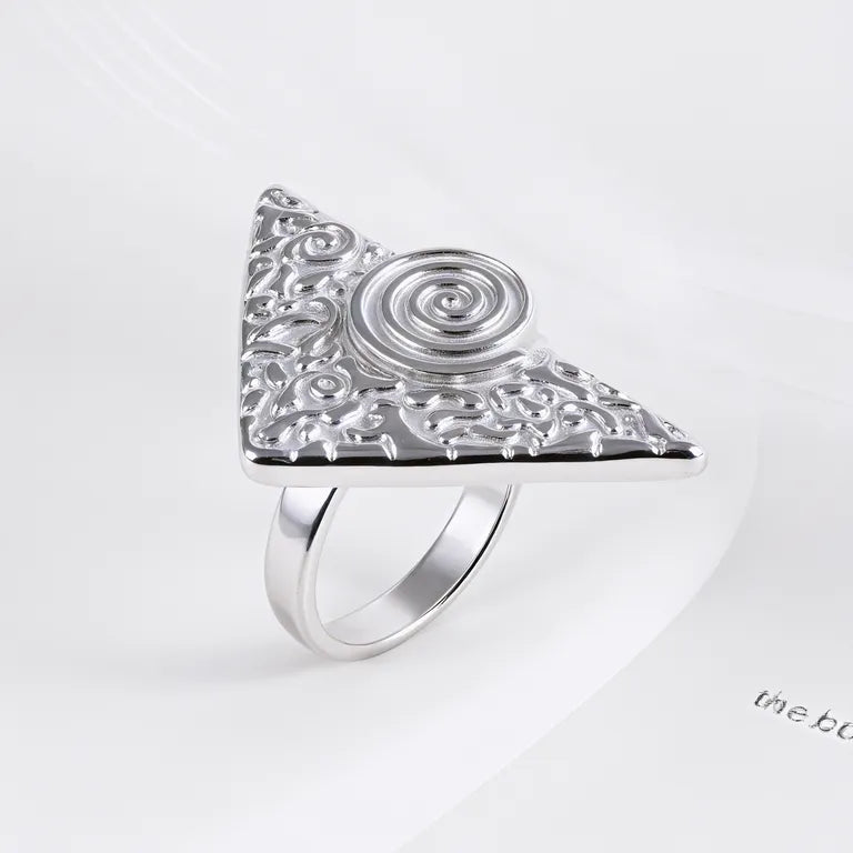 Unique Triangle Spiral Ring Men's Fashion Stainless Steel Ring | G003591