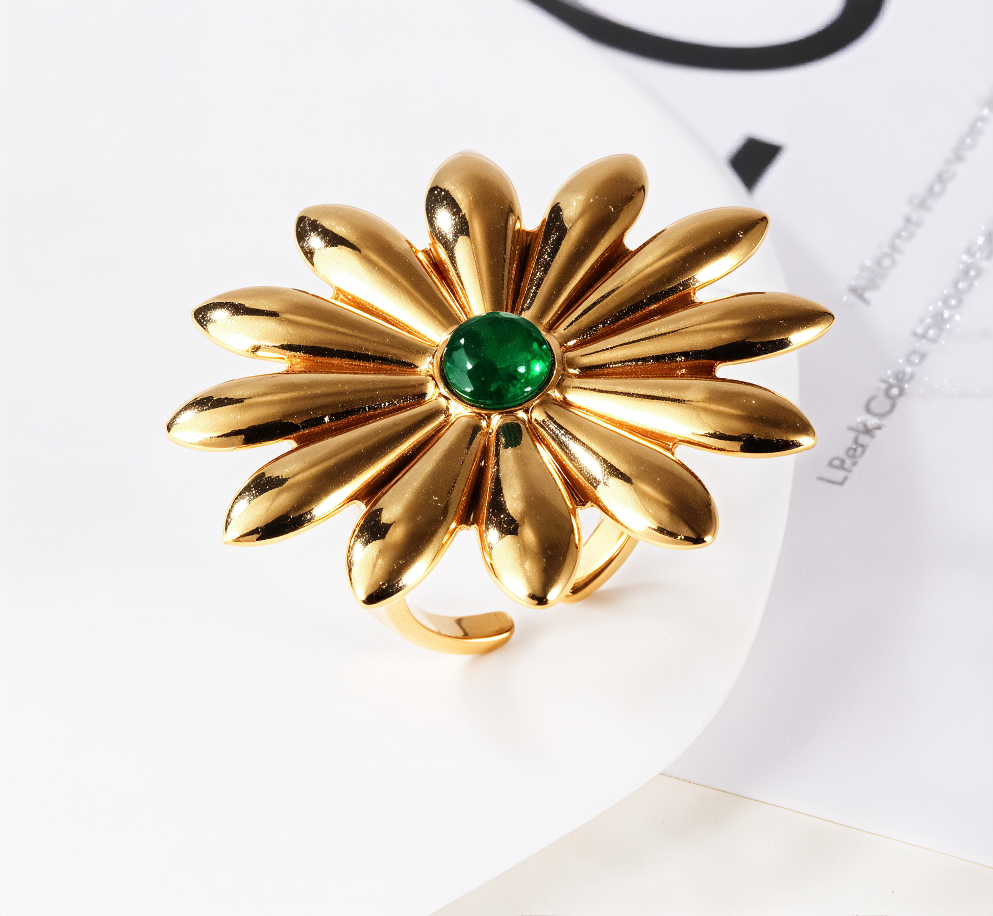 Green Petal Ring - Creative Jewelry for Women | G005546