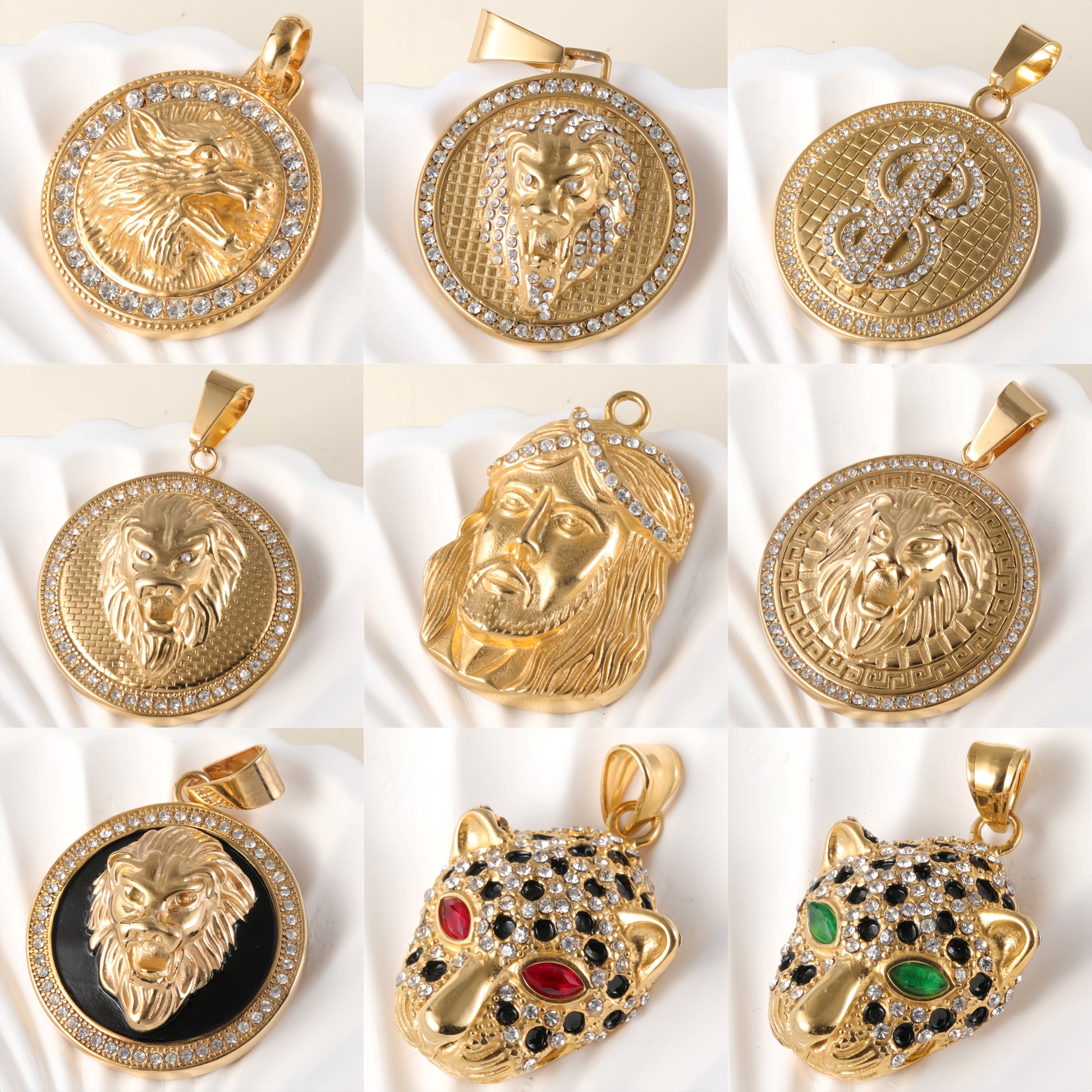 24K gold-plated stainless steel pendant, non-allergenic and non-fading