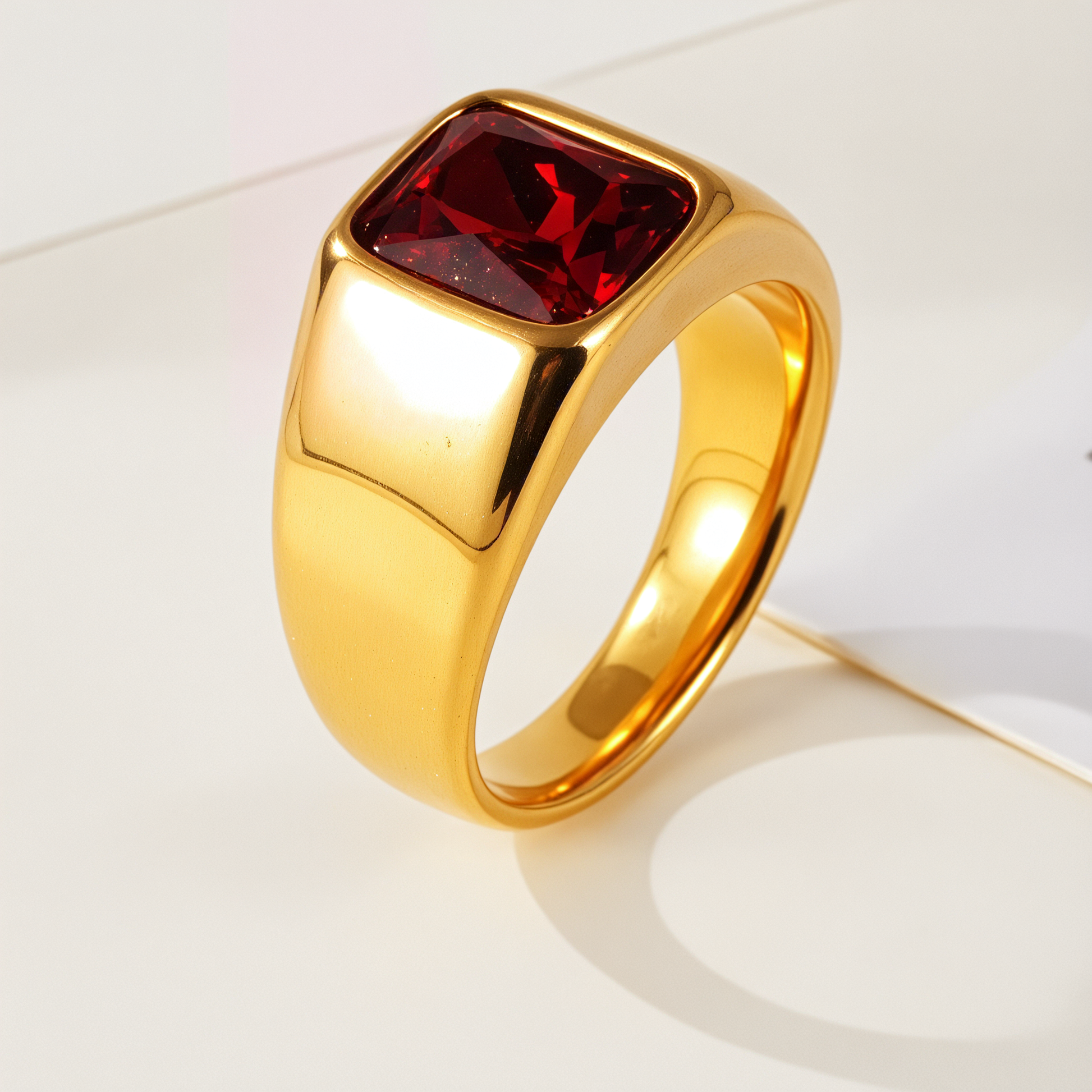 Vintage Stainless Steel Gemstone Ring Classic Style for Men | BL1072