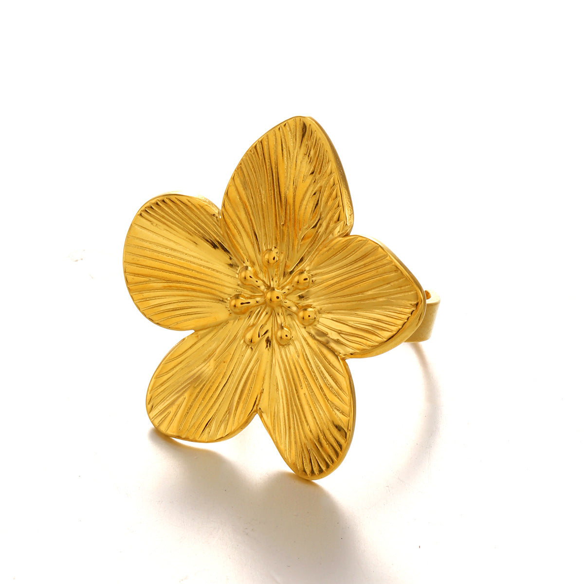 European and American Fashion Stainless Steel Flower Ring for Women | G005402
