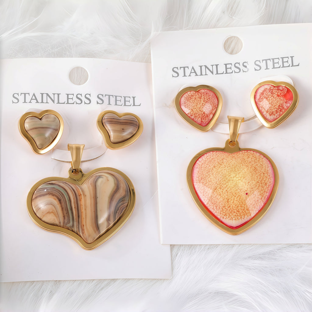 Fashion Earrings and Pendant Set Stainless Steel Jewelry